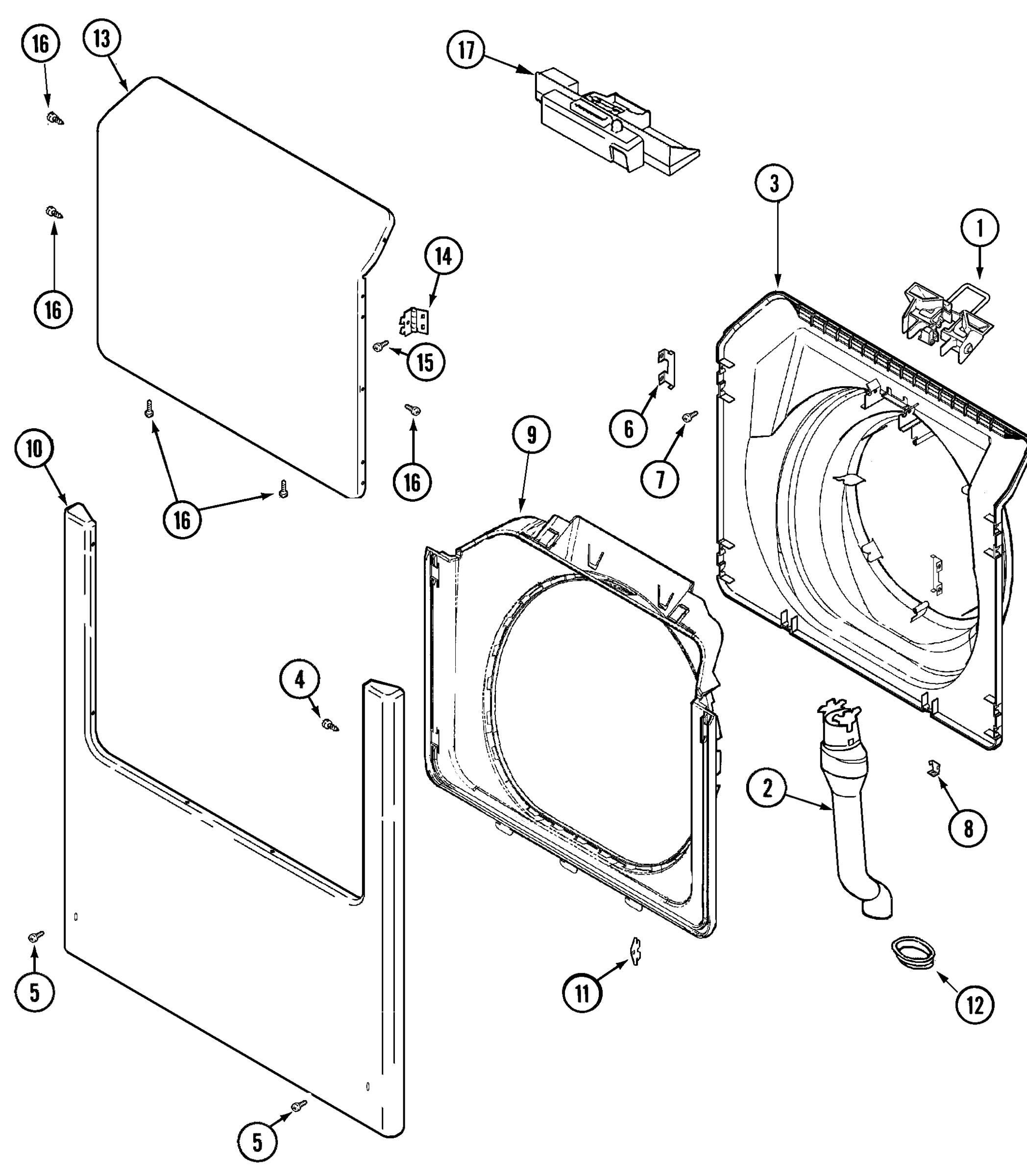 09 - DOOR, SHROUD, FRONT PANEL & LATCH ASSY