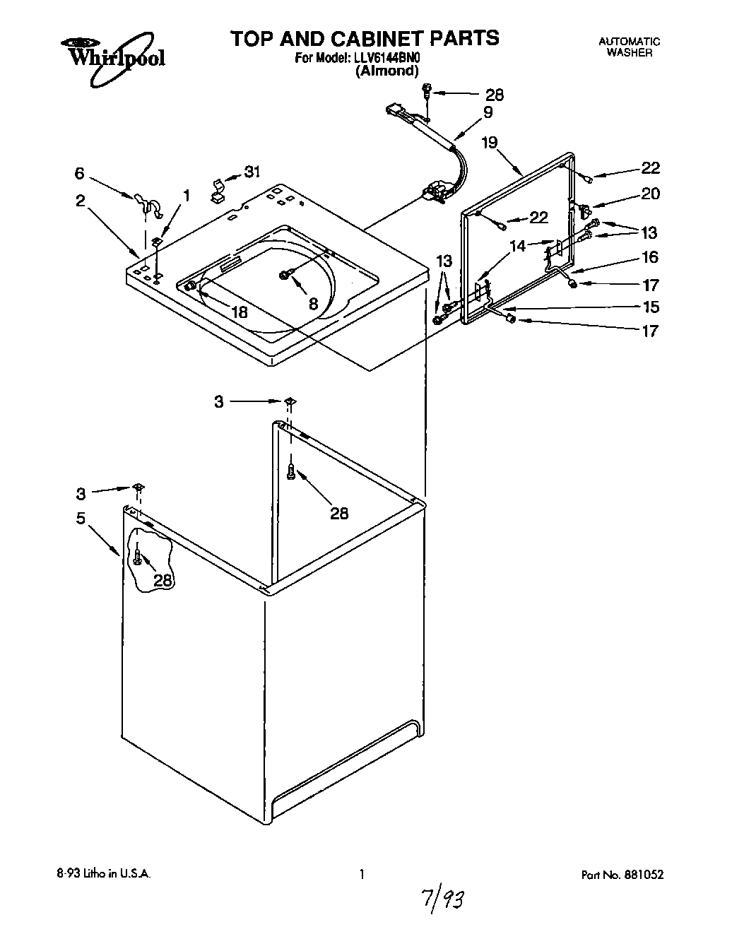01 - TOP AND CABINET, LIT/OPTIONAL