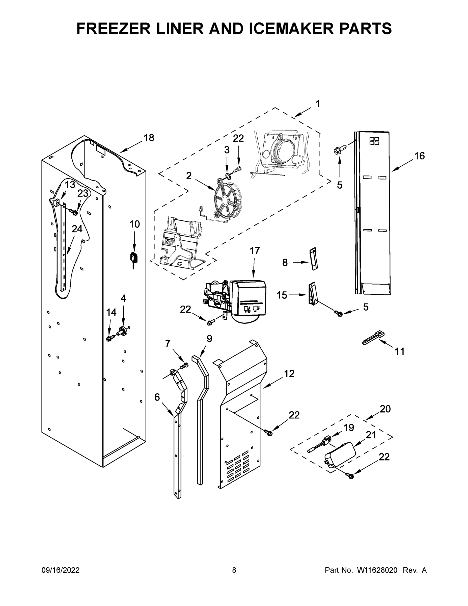 05 - FREEZER LINER AND ICEMAKER PARTS