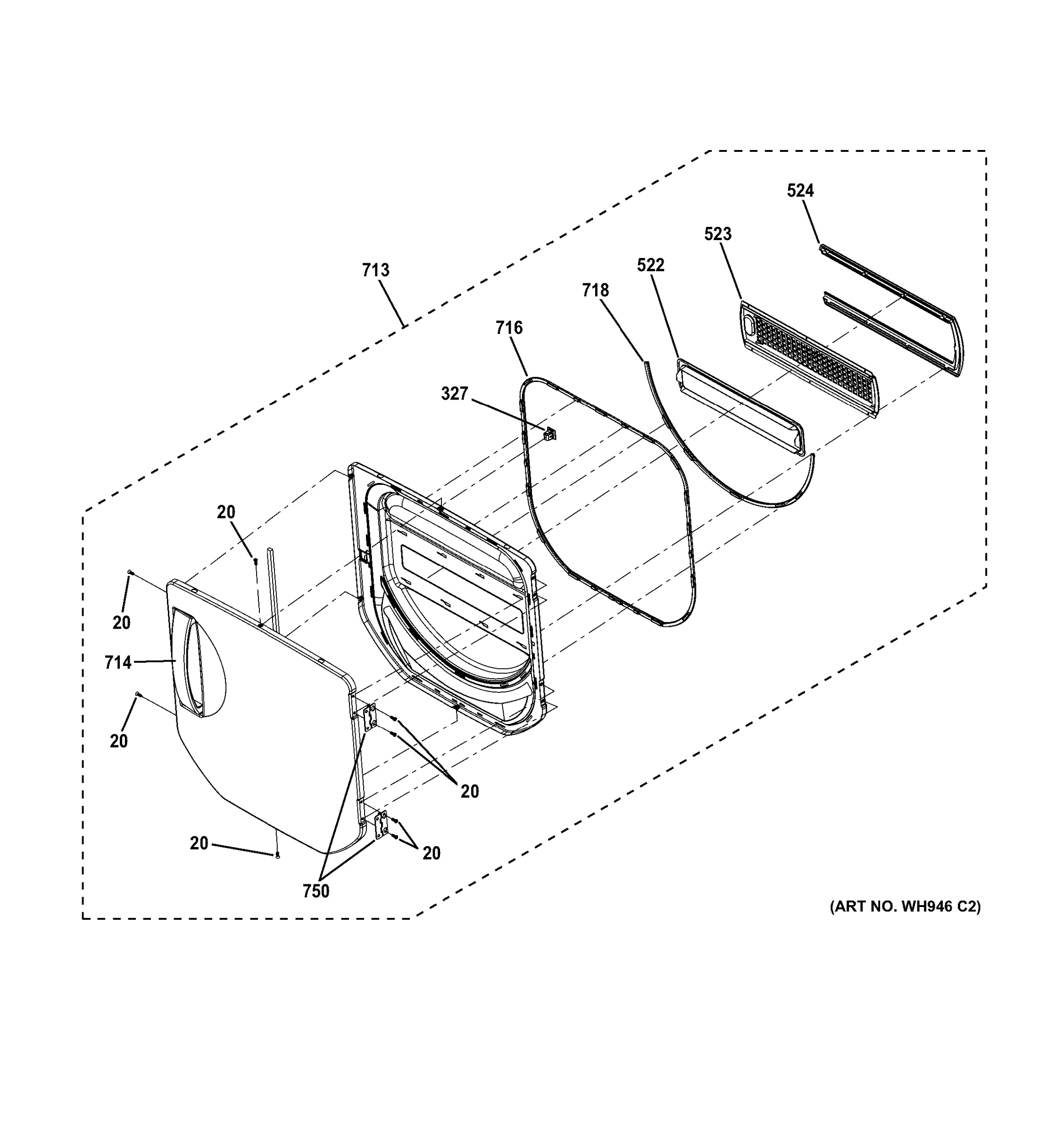 DRYER DOOR ASSEMBLY