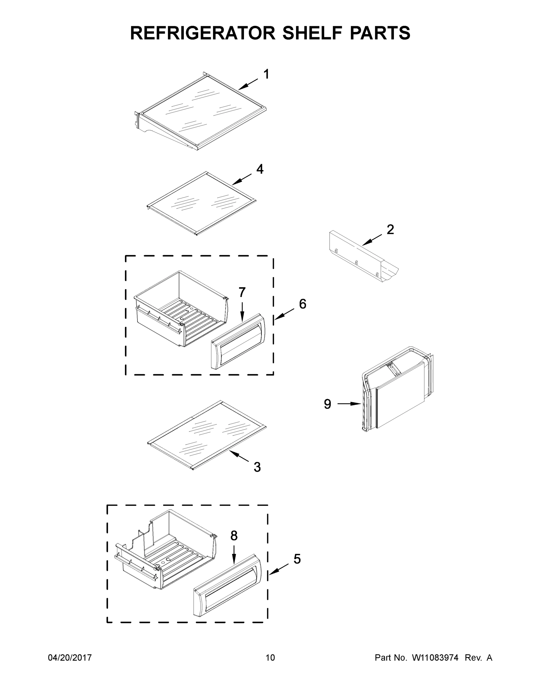 06 - REFRIGERATOR SHELF PARTS
