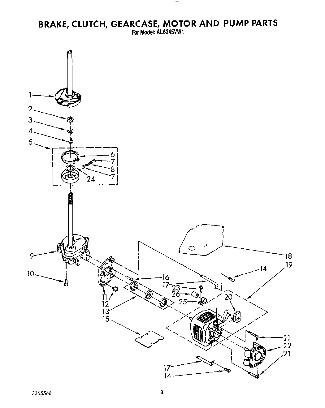 07 - BRAKE, CLUTCH, GEARCASE, MOTOR AND PUMP