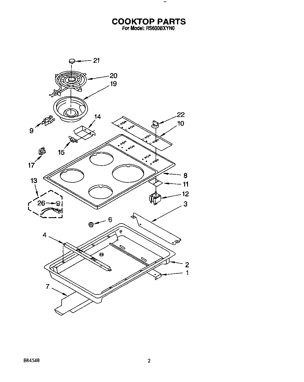 02 - COOKTOP AND CONTROL PANEL, LIT/OPTI