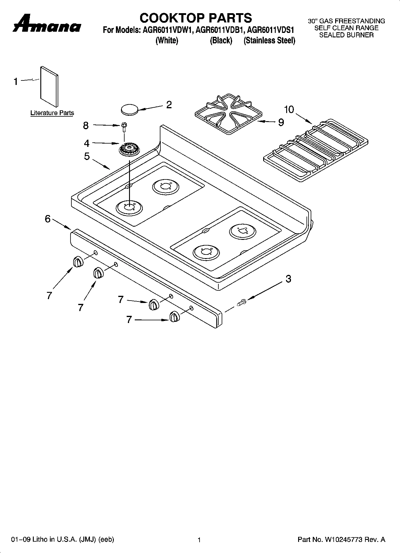01 - COOKTOP PARTS