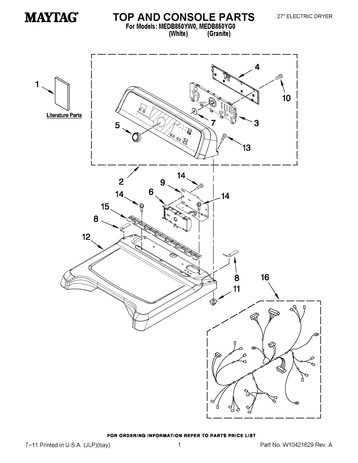 01 - TOP AND CONSOLE PARTS