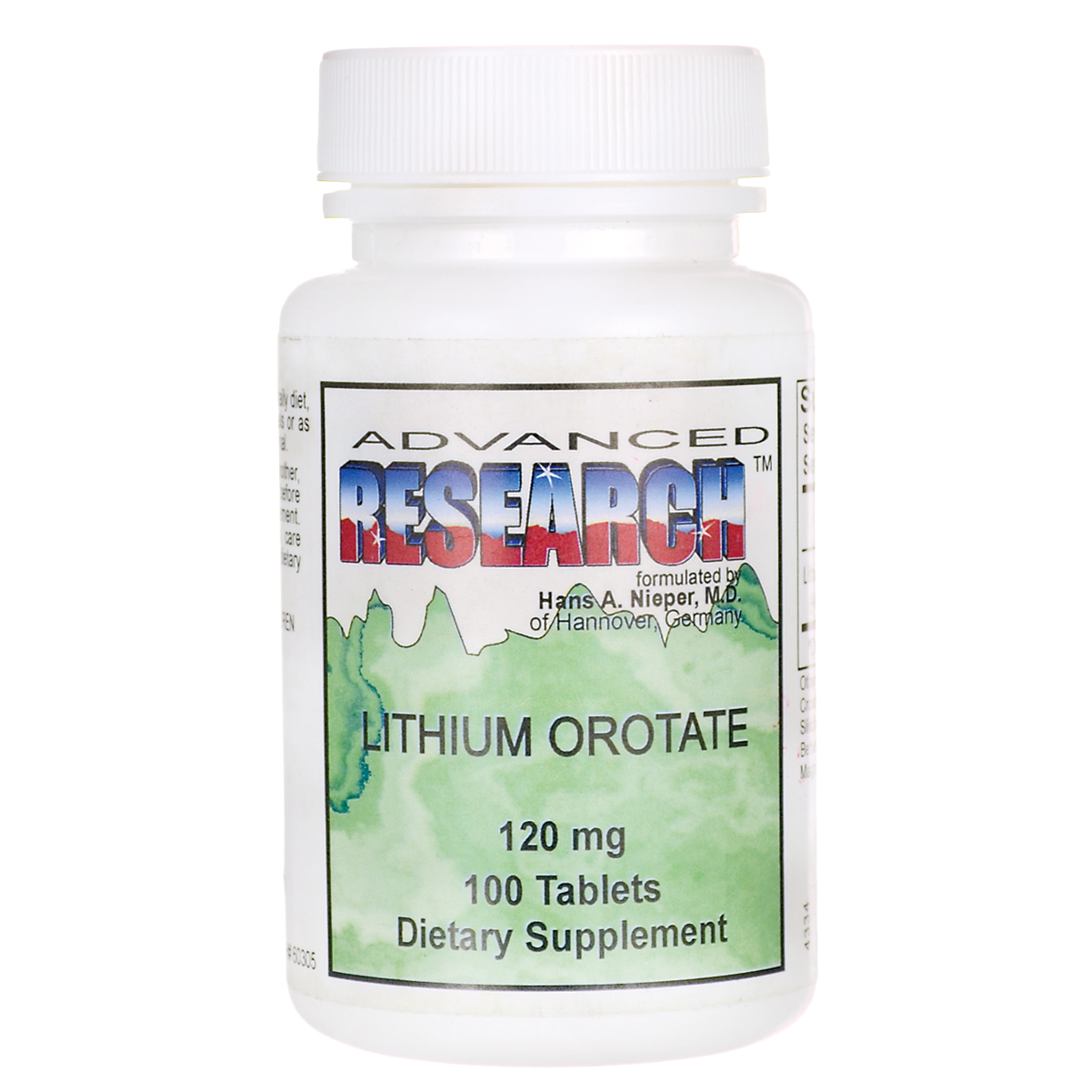Advanced Research/Nutrient Carriers Lithium Orotate Vitamin | 120 mg | 100 Tabs