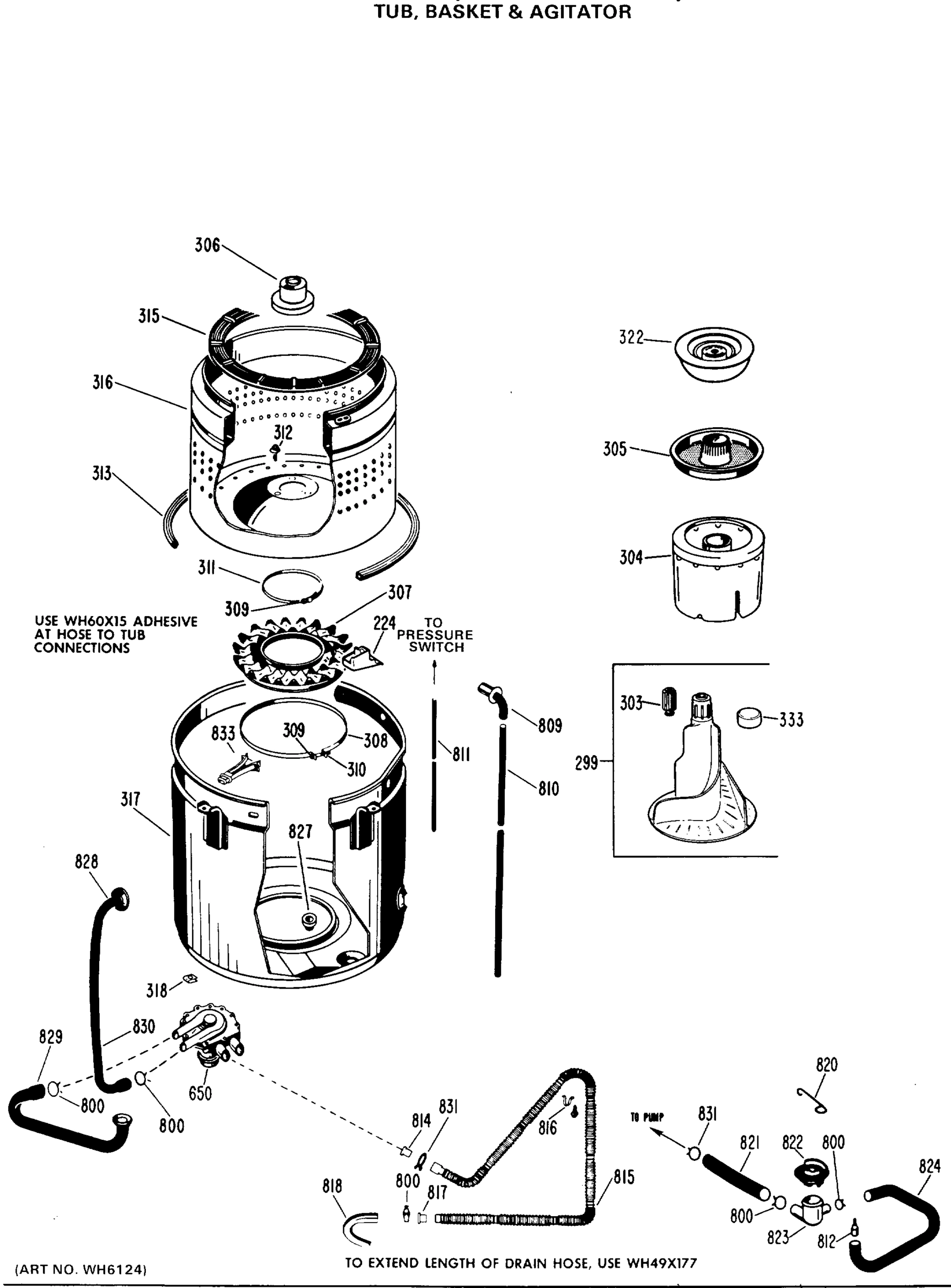 TUB, BASKET & AGITATOR