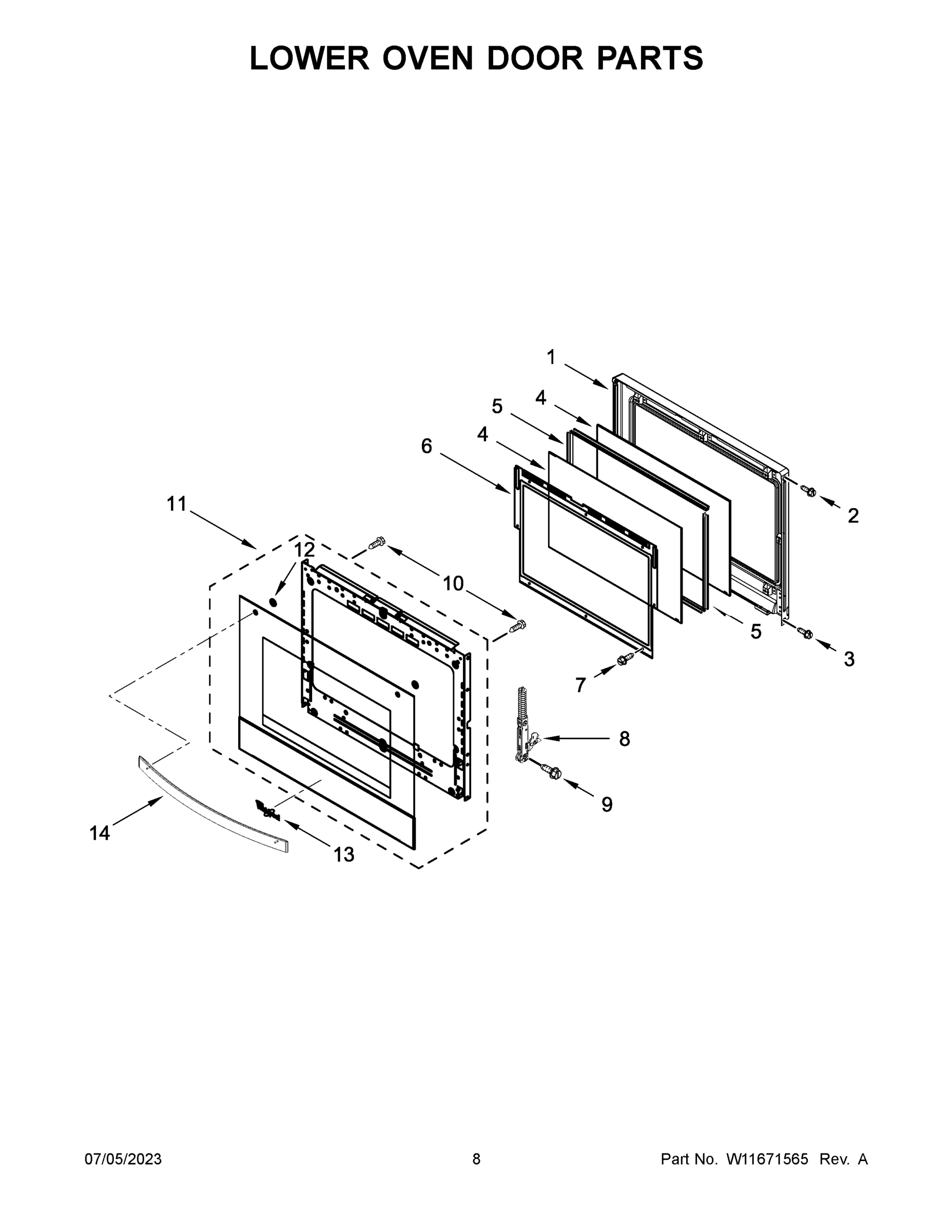 05 - LOWER OVEN DOOR PARTS