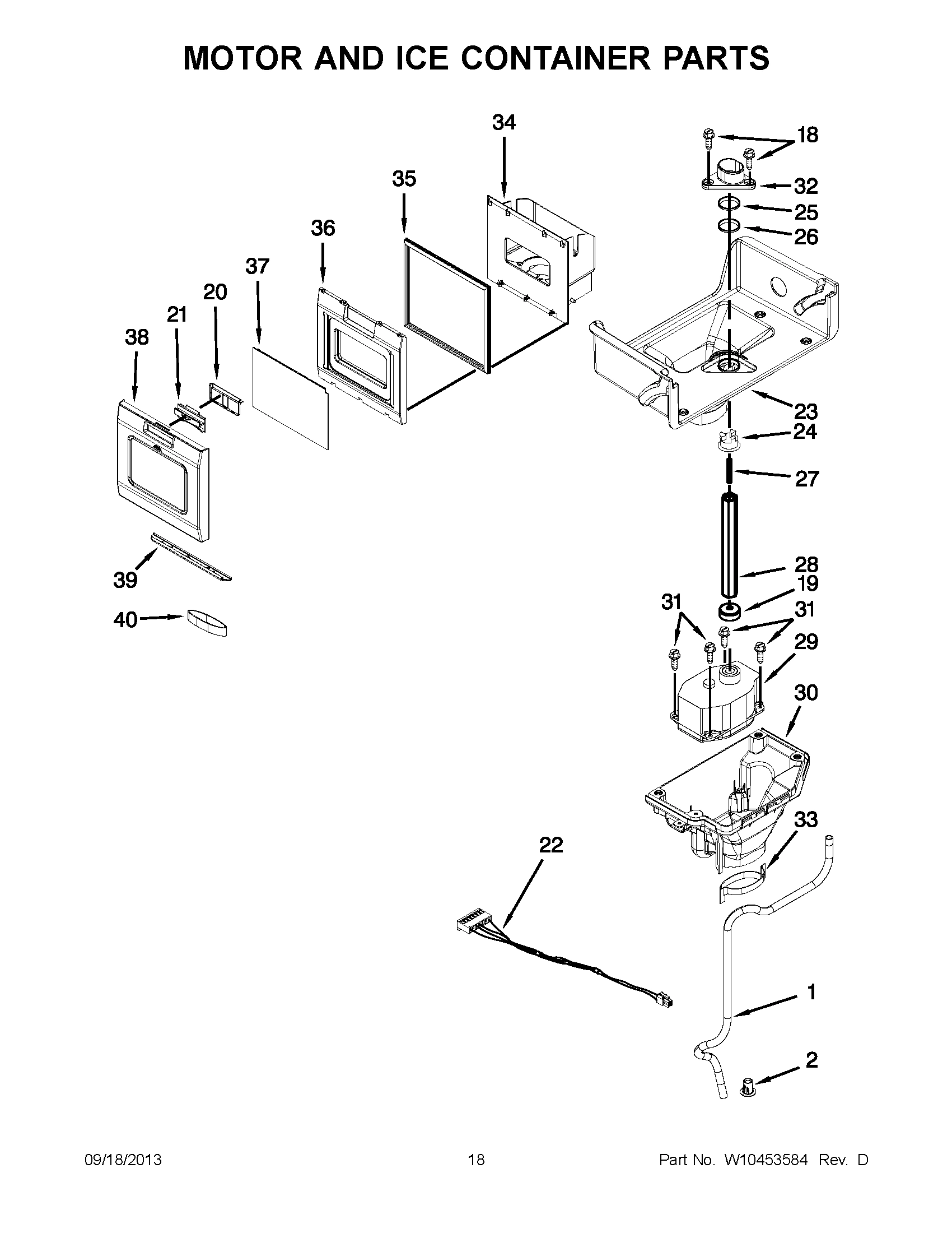 10 - MOTOR AND ICE CONTAINER PARTS