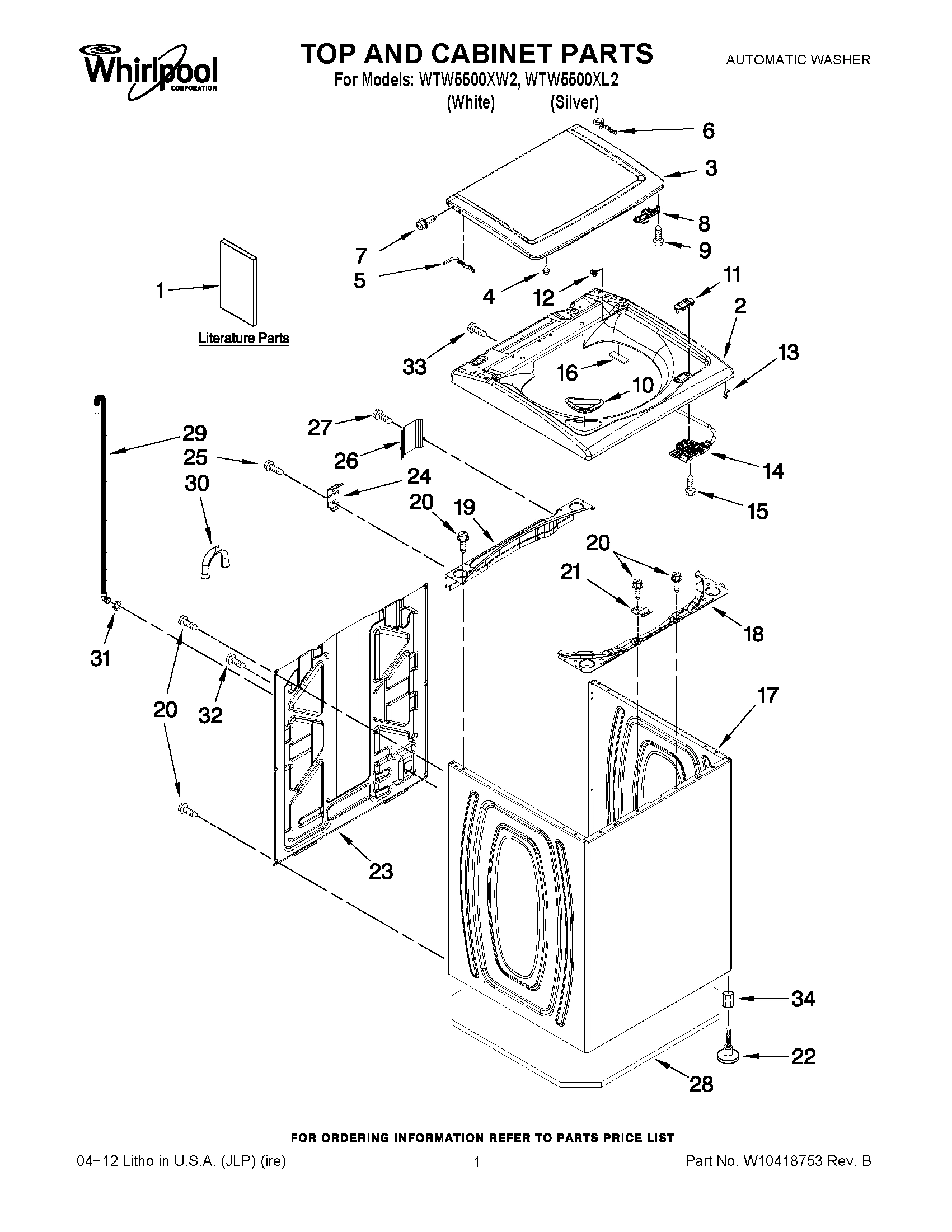 01 - TOP AND CABINET PARTS