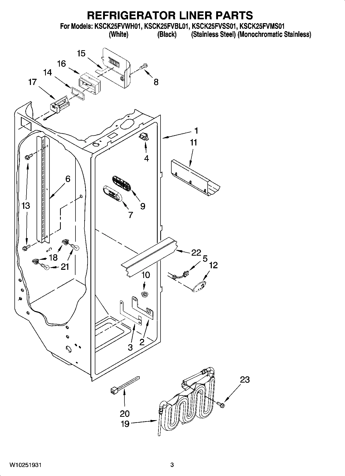 02 - REFRIGERATOR LINER PARTS