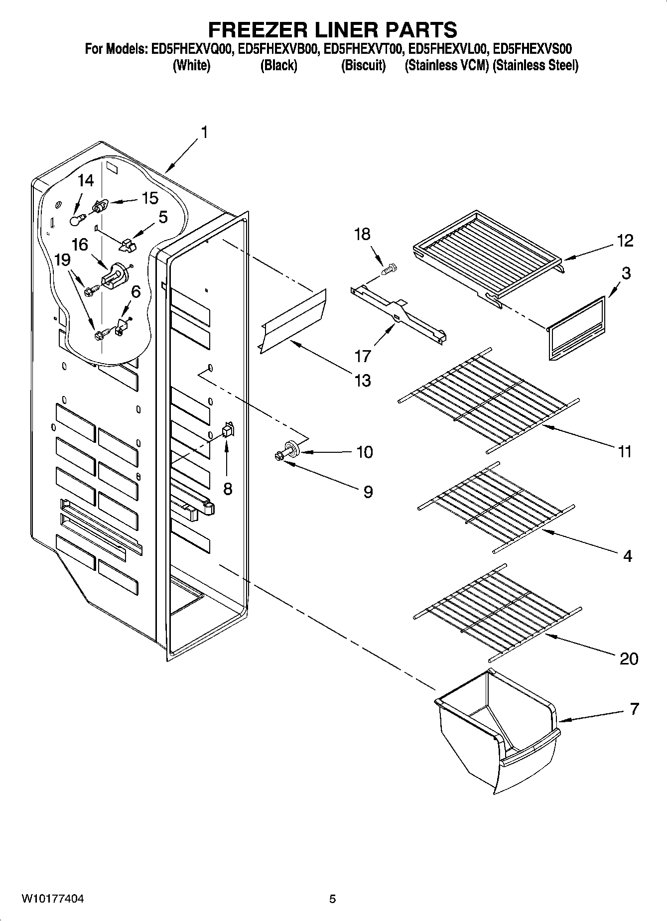 04 - FREEZER LINER PARTS