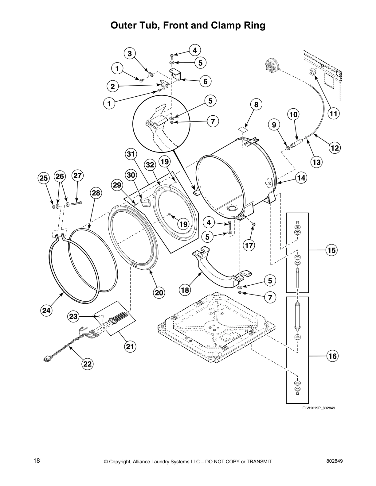 Outer Tub, Front and Clamp Ring