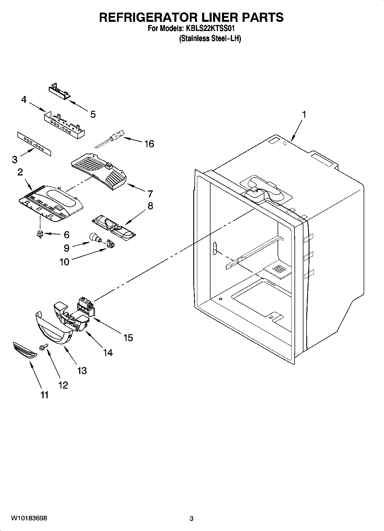 02 - REFRIGERATOR LINER PARTS
