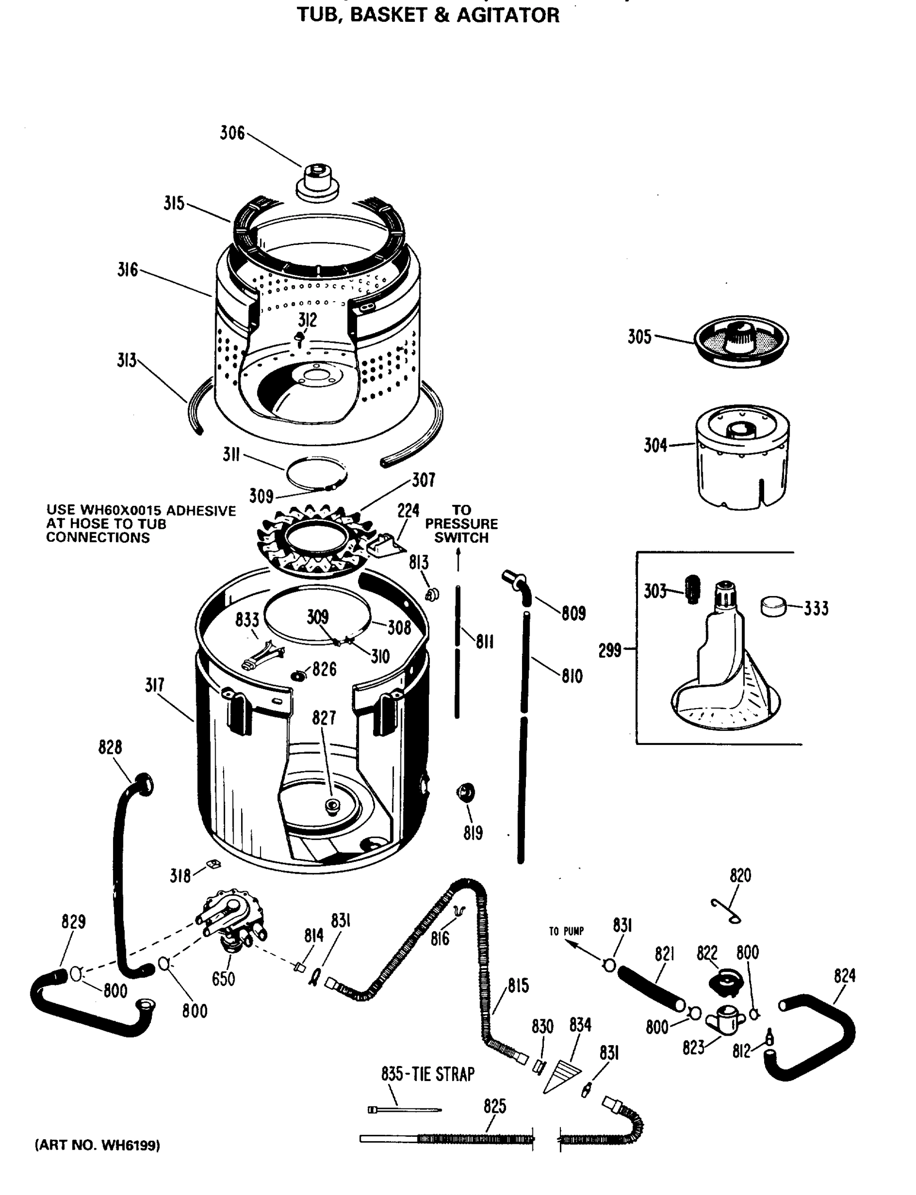 TUB, BASKET & AGITATOR