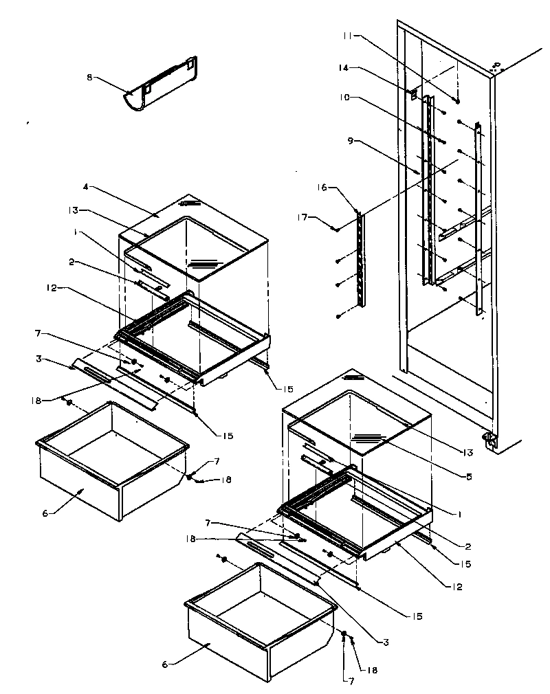 14 - REF SHELVING AND DRAWERS