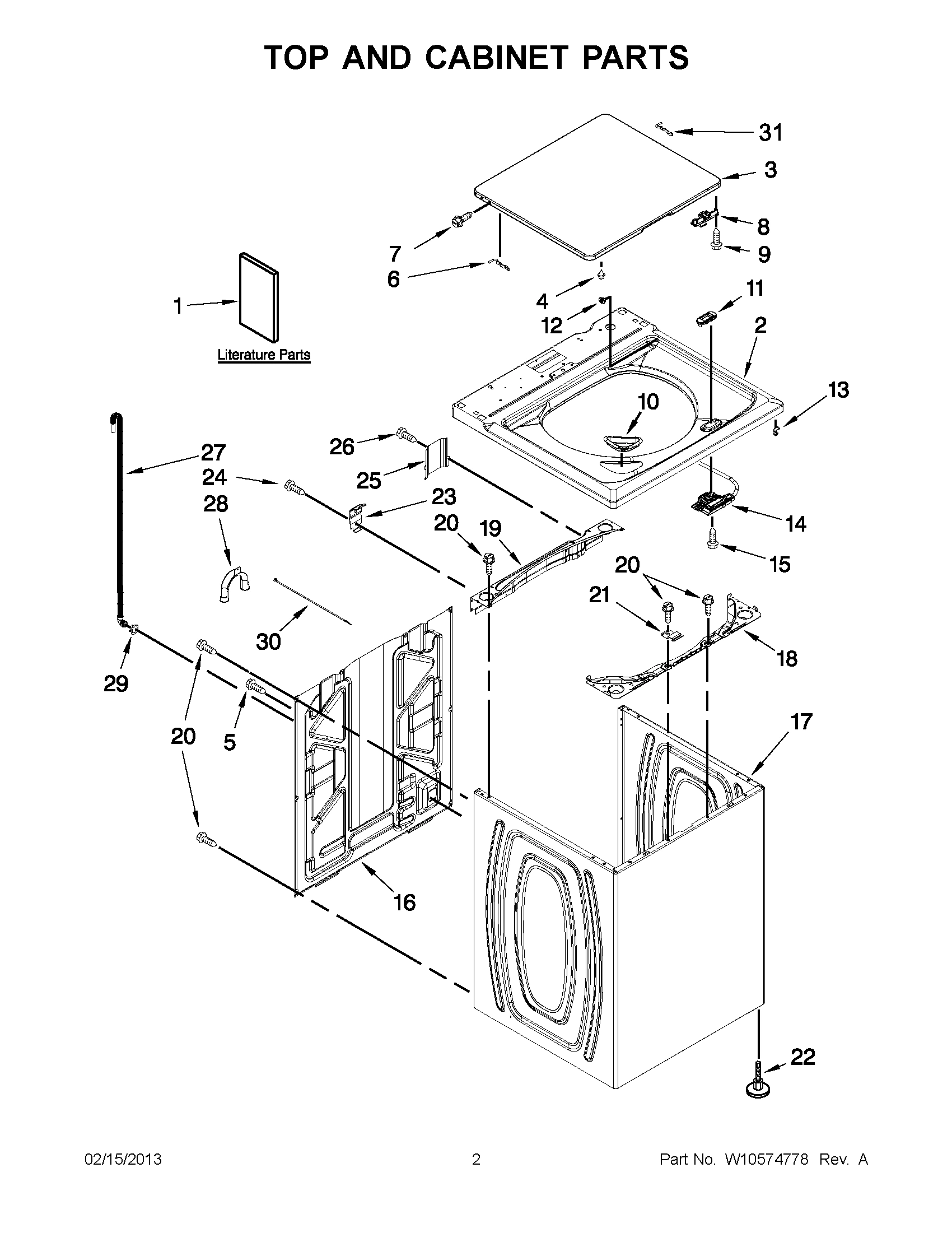 01 - TOP AND CABINET PARTS