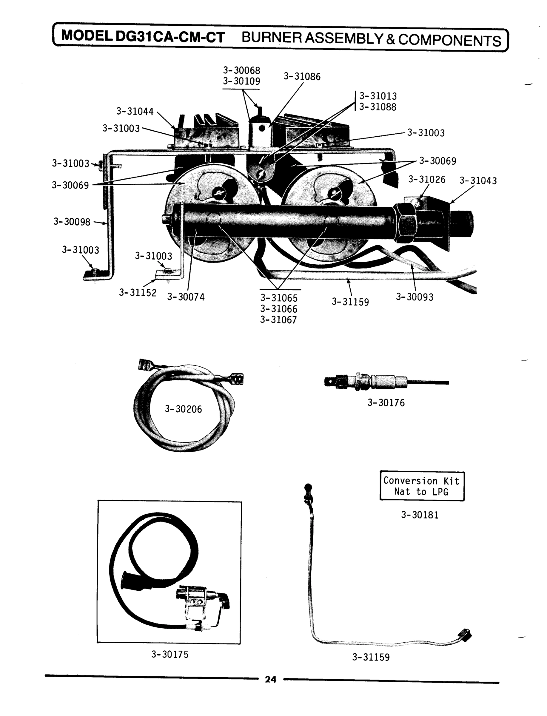 09 - BURNER ASSEMBLY & COMPONENTS