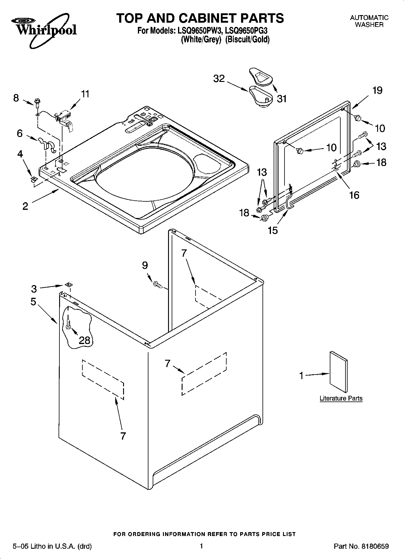 01 - TOP AND CABINET PARTS