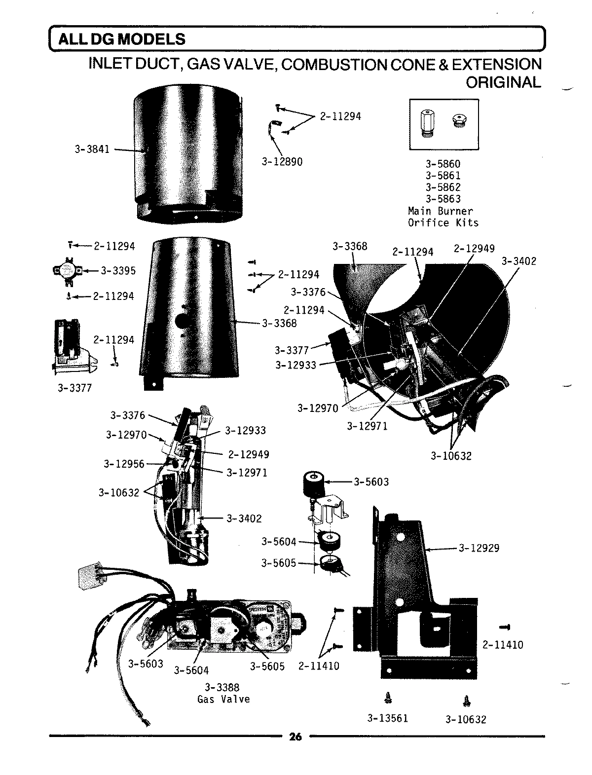 05 - INLET DUCT, GAS VALVE, CONE & EXTENSION