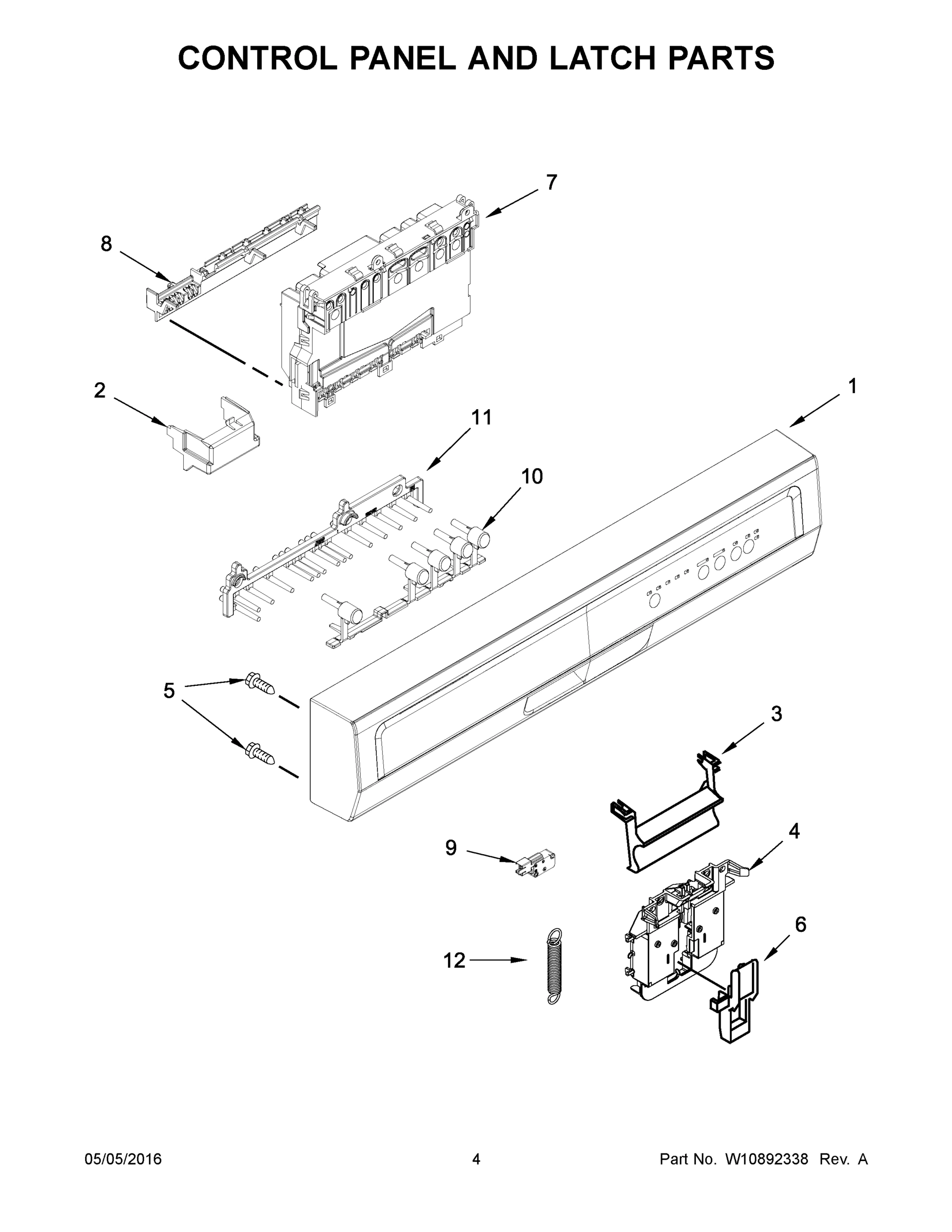 03 - CONTROL PANEL AND LATCH PARTS