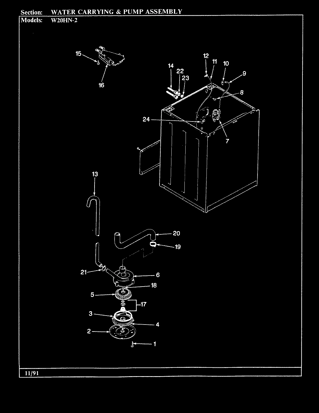 15 - WATER CARRYING & PUMP ASSY. (REV. J-N)