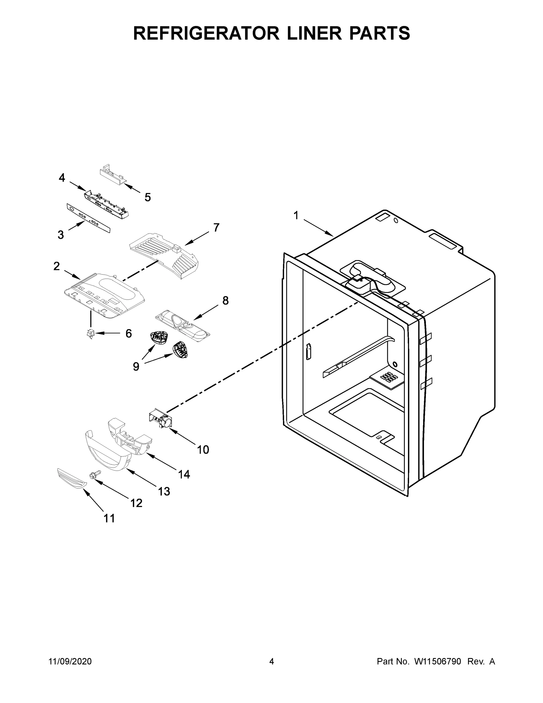 03 - REFRIGERATOR LINER PARTS