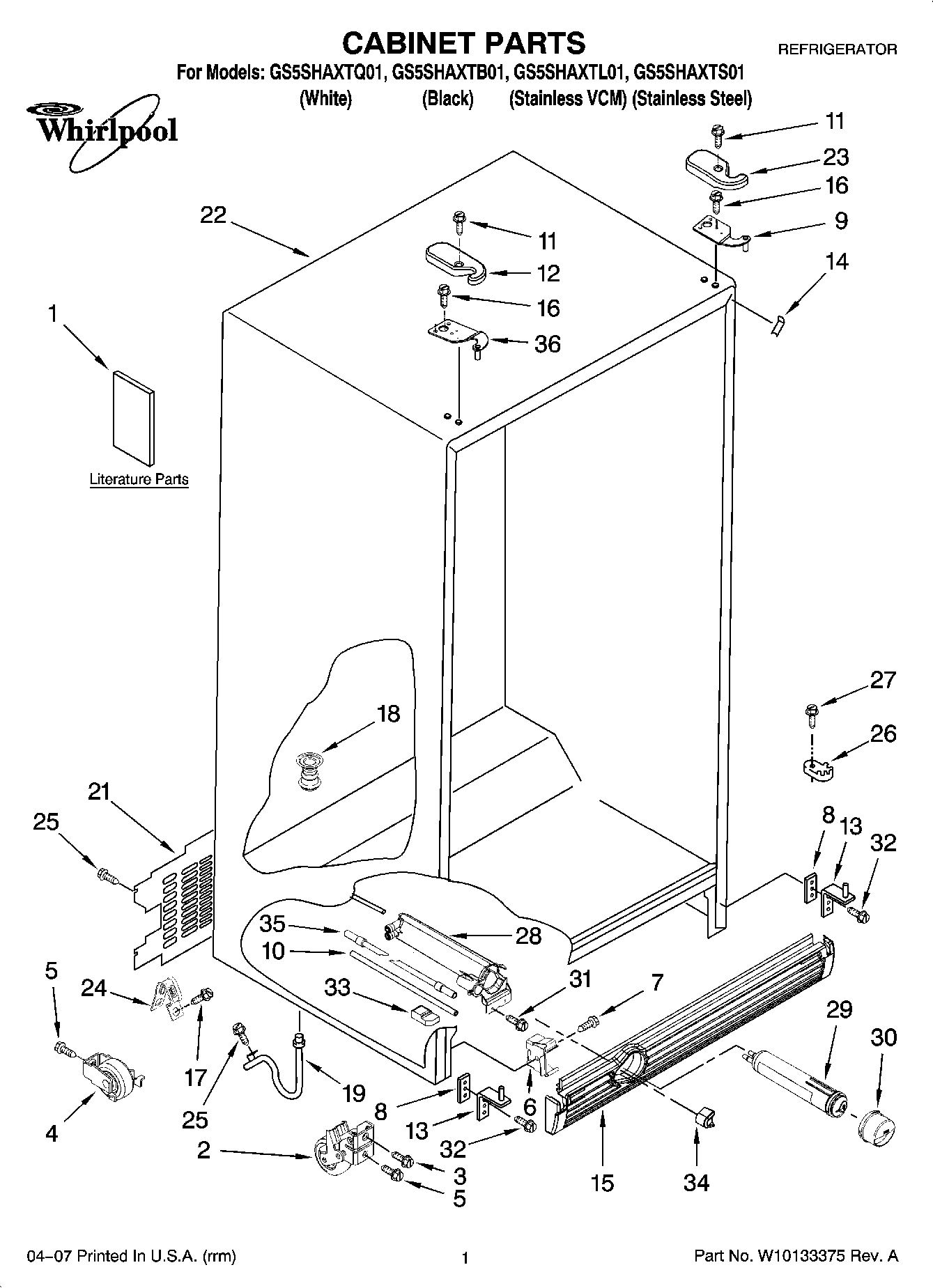 01 - CABINET PARTS