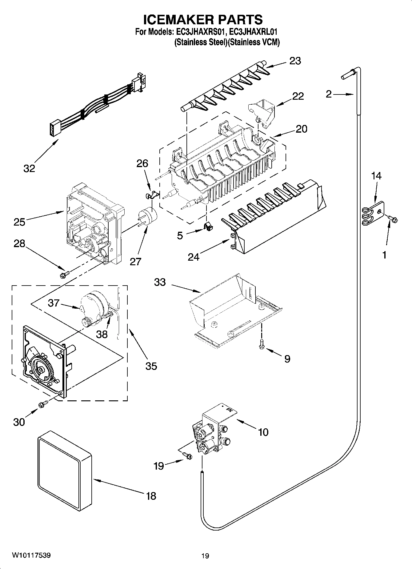 12 - ICEMAKER PARTS, OPTIONAL PARTS (NOT INCLUDED)
