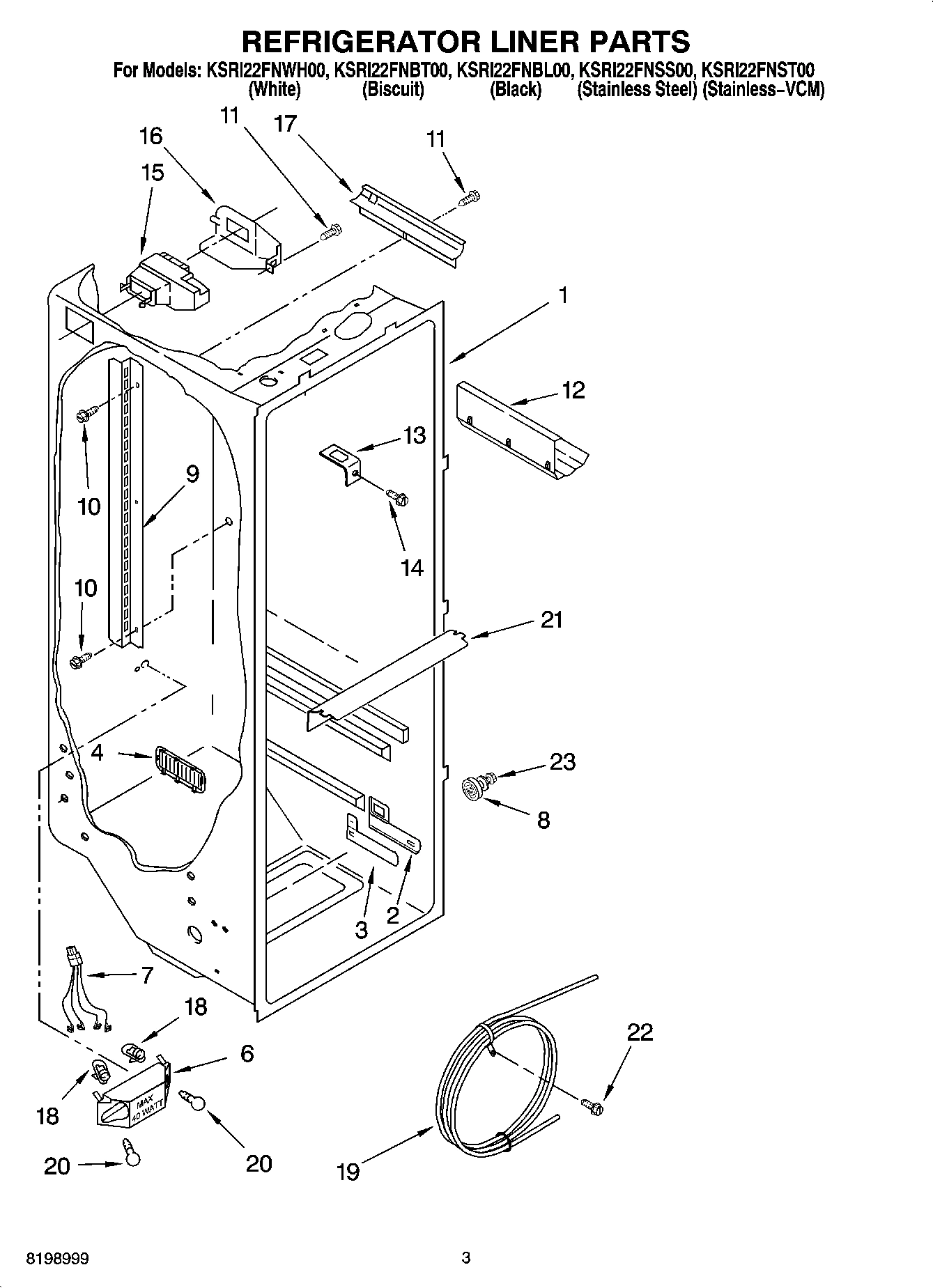 02 - REFRIGERATOR LINER PARTS