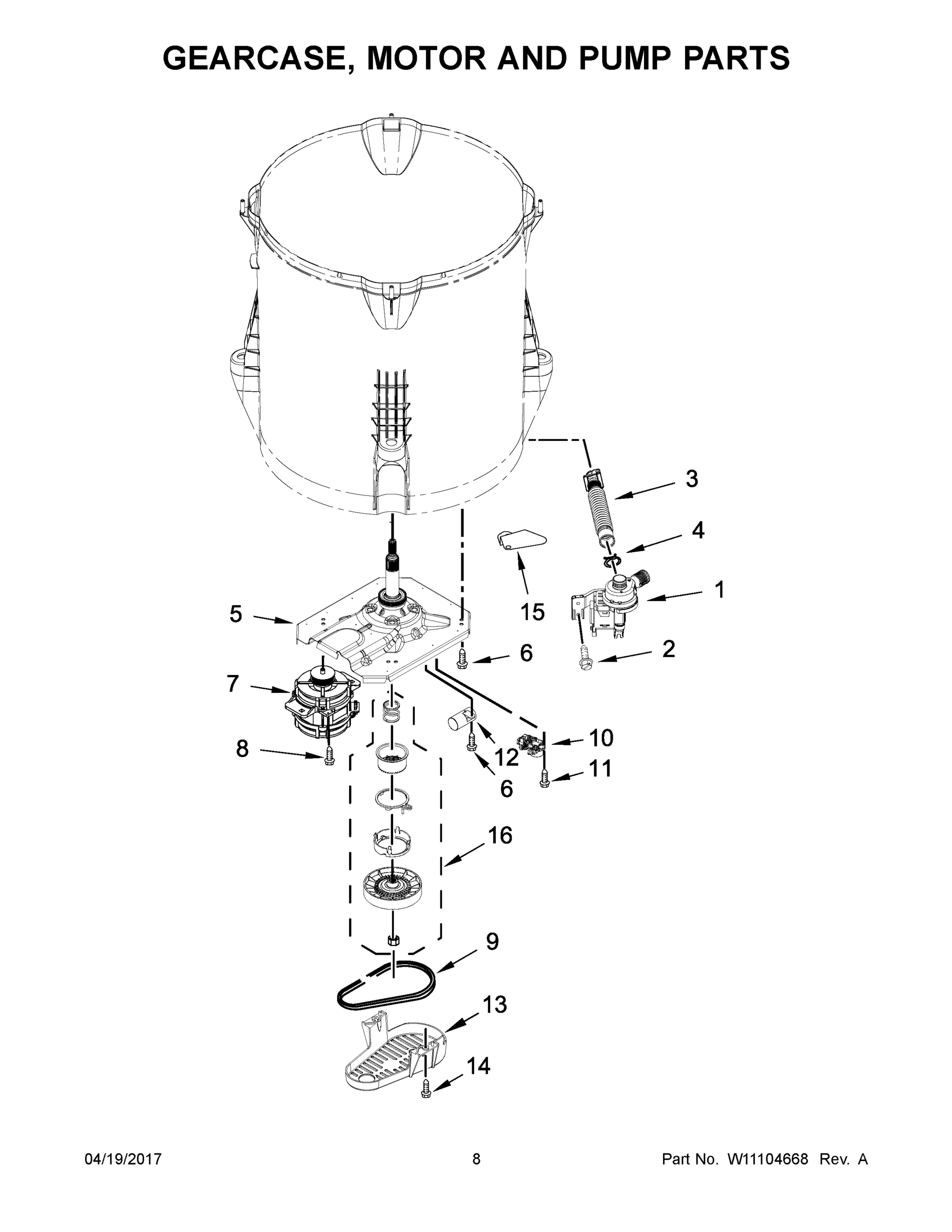 05 - GEARCASE, MOTOR AND PUMP PARTS