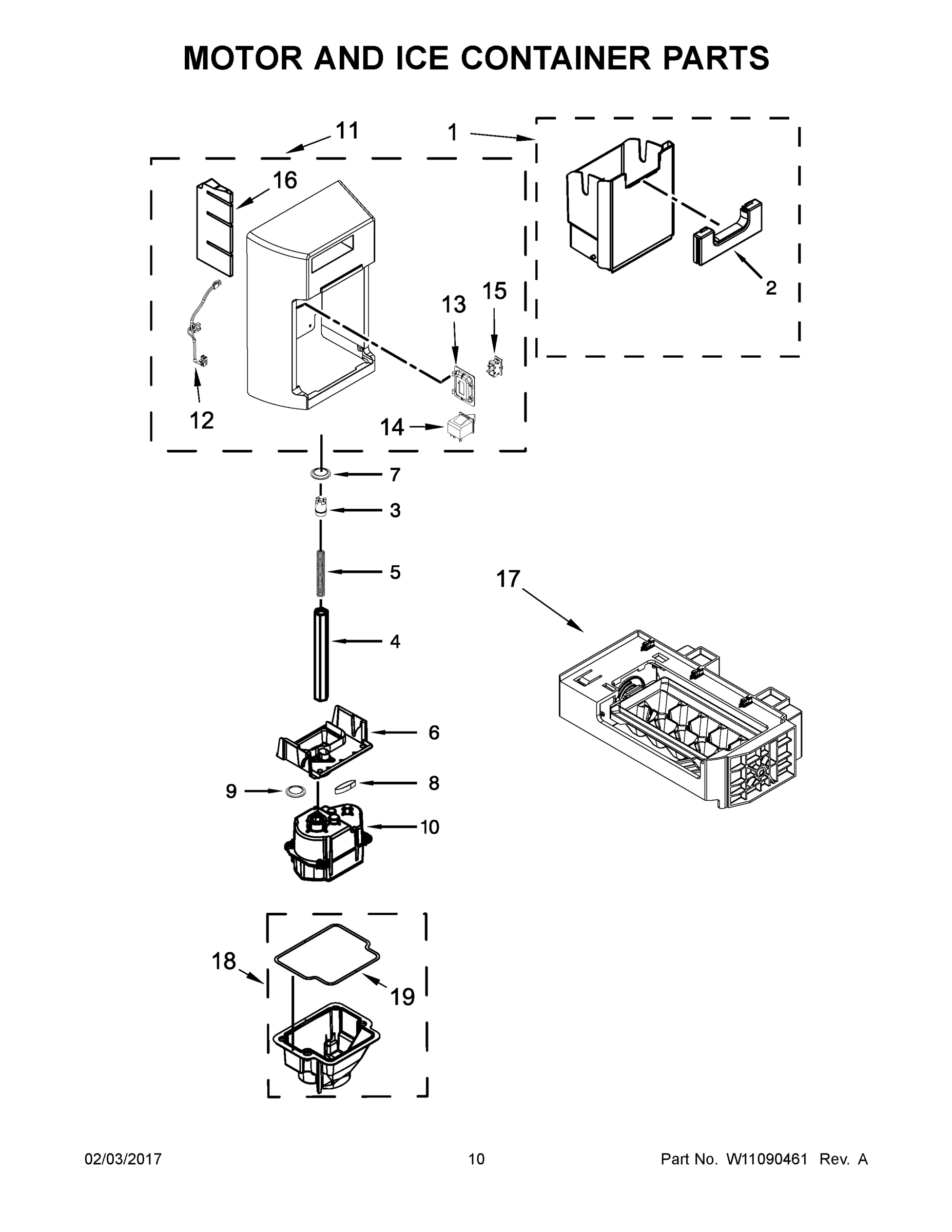 06 - MOTOR AND ICE CONTAINER PARTS