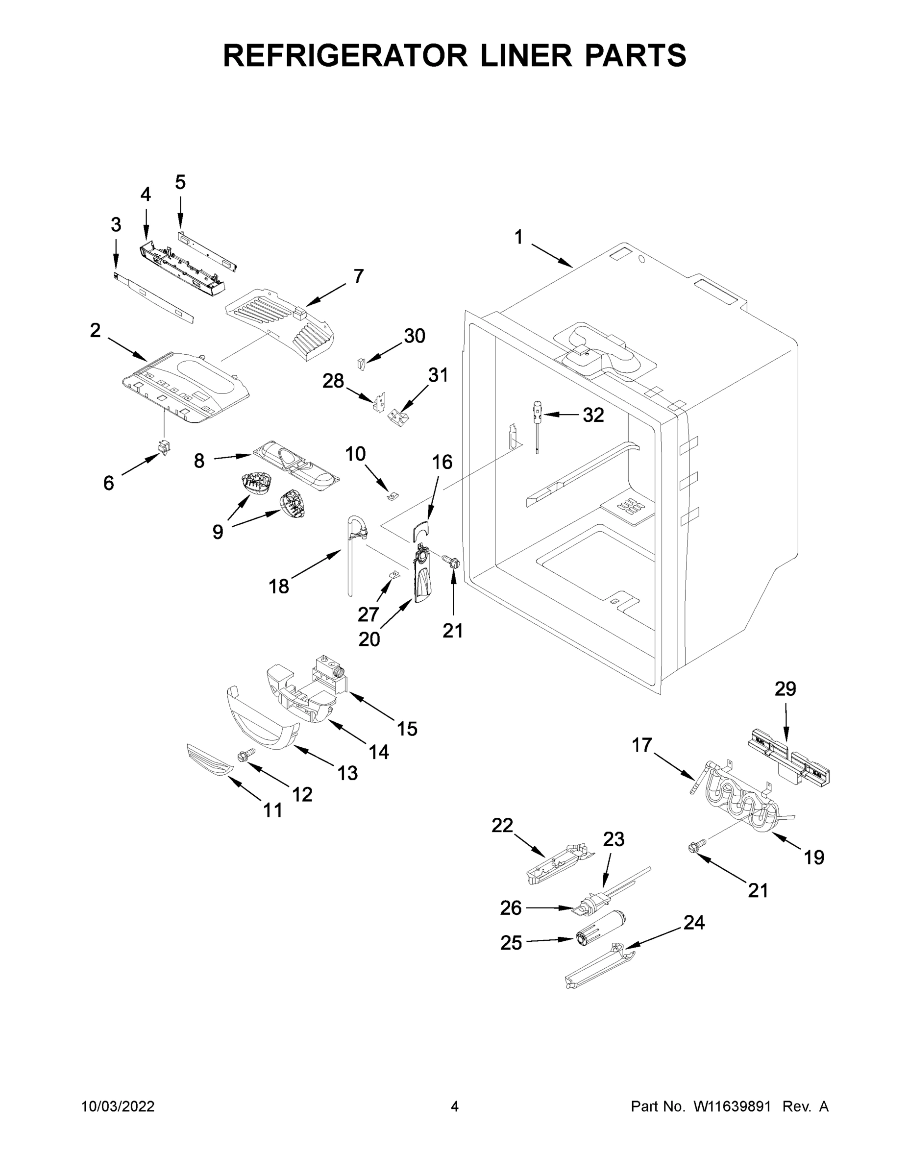 03 - REFRIGERATOR LINER PARTS