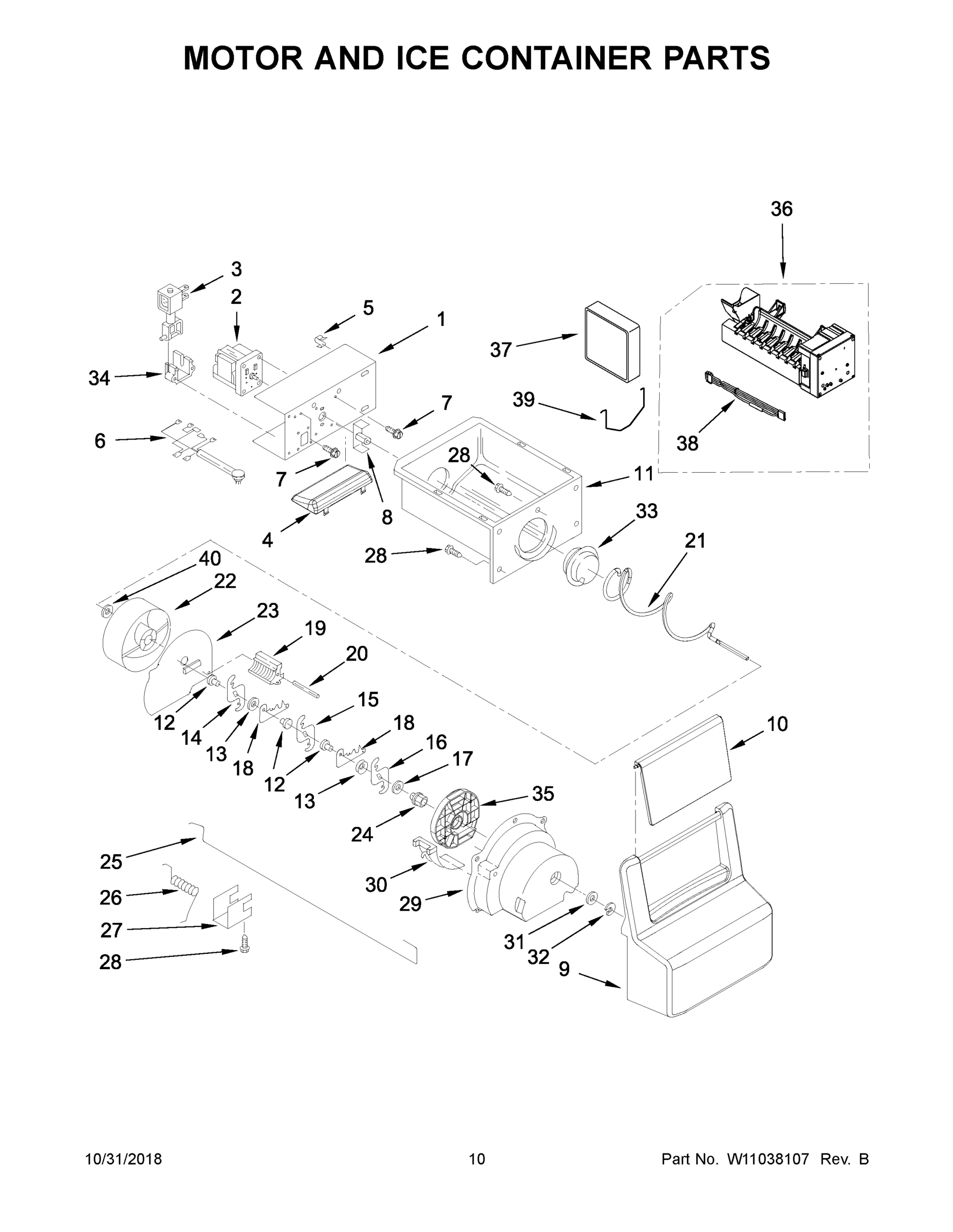06 - MOTOR AND ICE CONTAINER PARTS