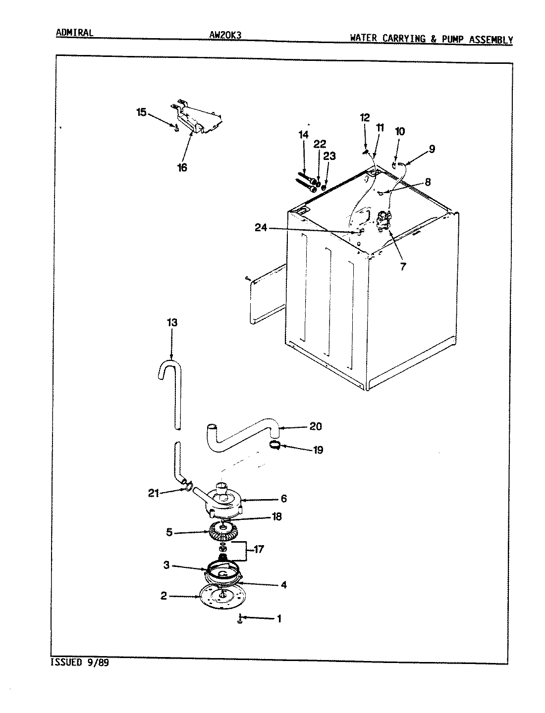 18 - WATER CARRYING & PUMP ASSY. (REV. K)