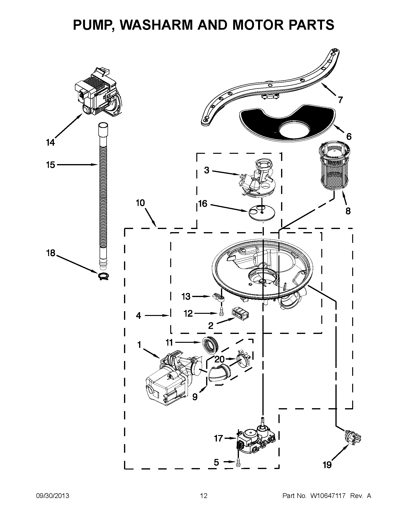 07 - PUMP, WASHARM AND MOTOR PARTS