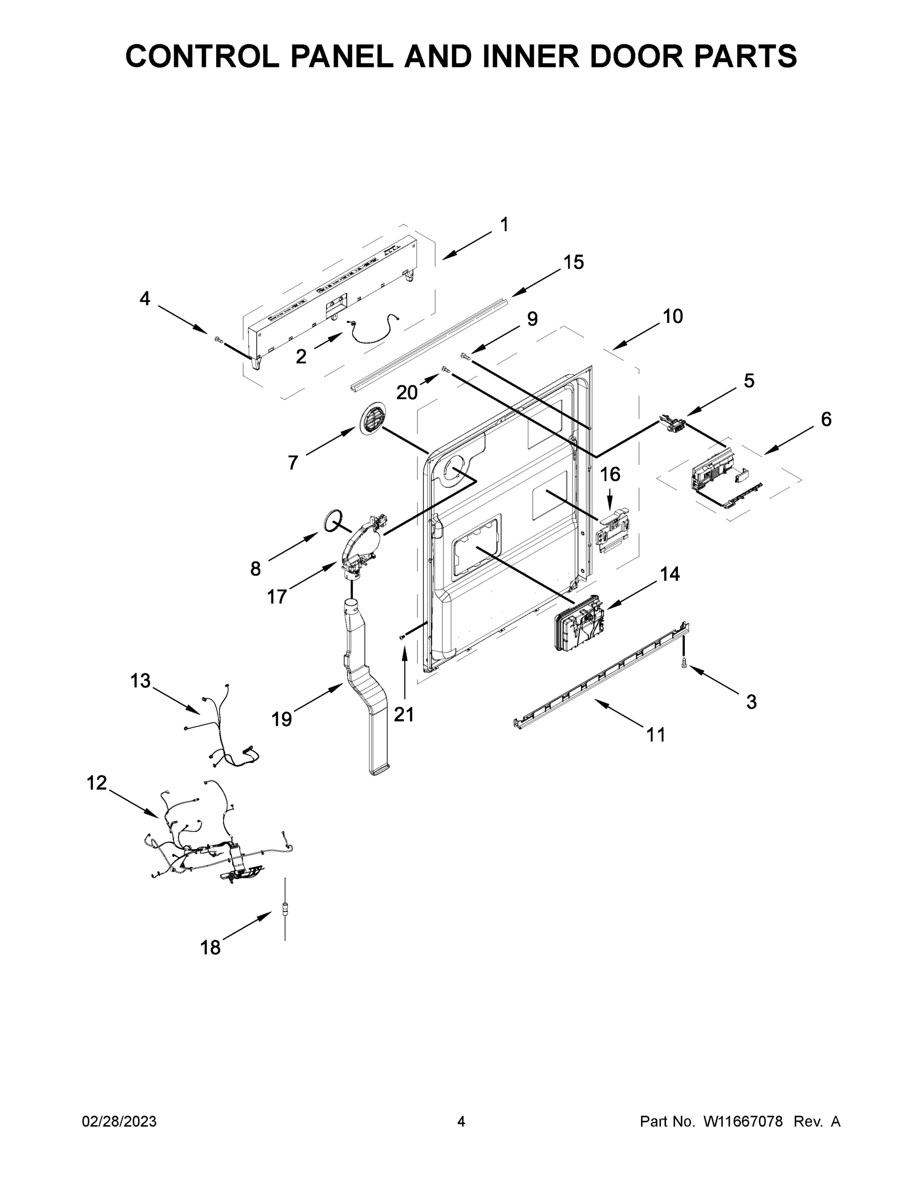 03 - CONTROL PANEL AND INNER DOOR PARTS