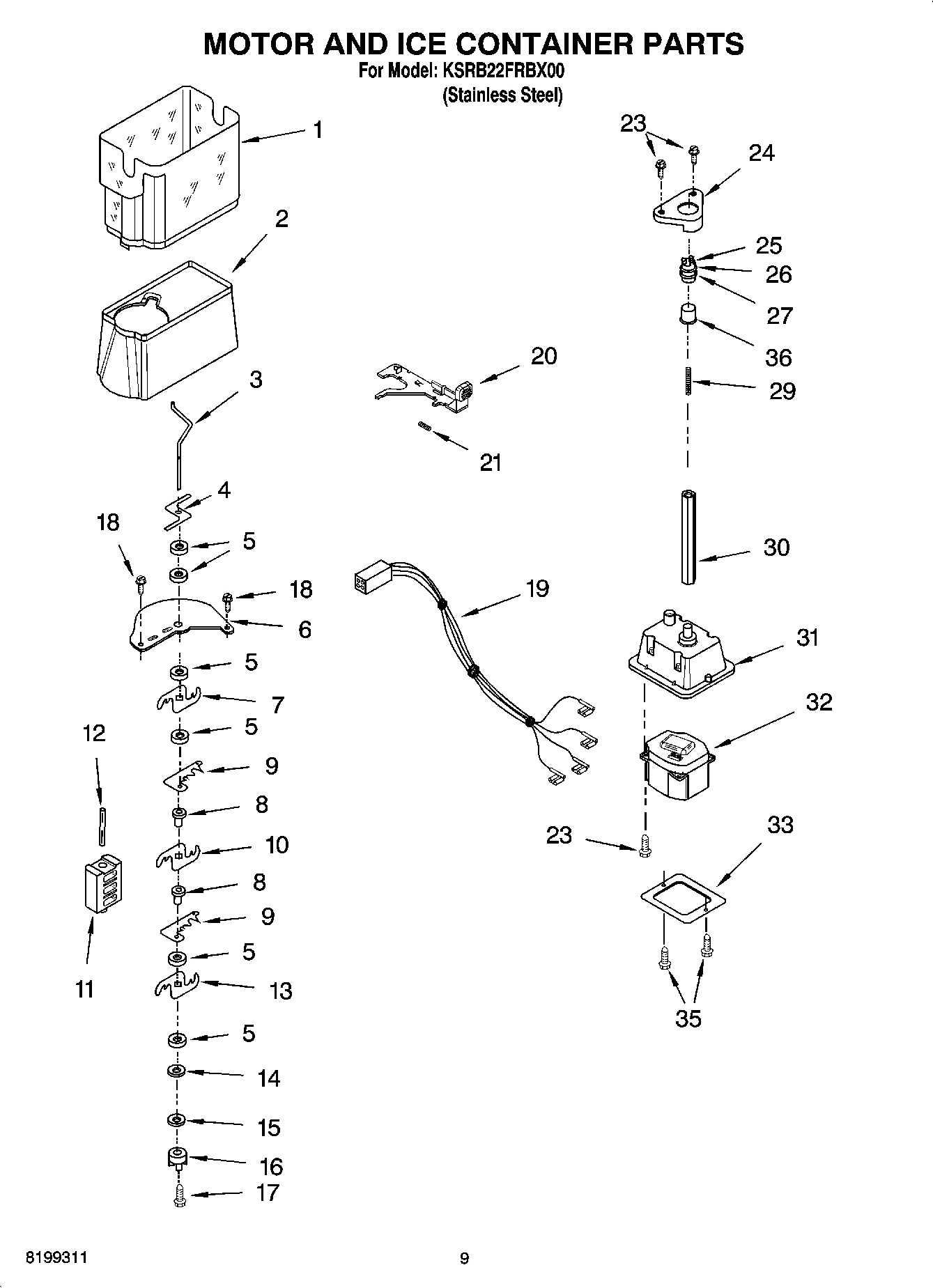06 - MOTOR AND ICE CONTAINER PARTS