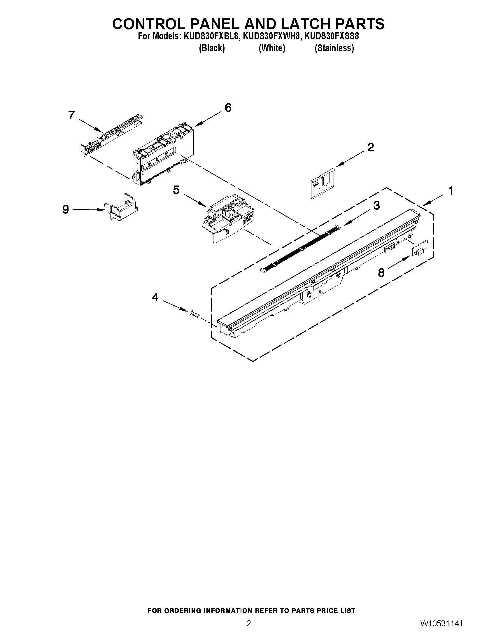 02 - CONTROL PANEL AND LATCH PARTS