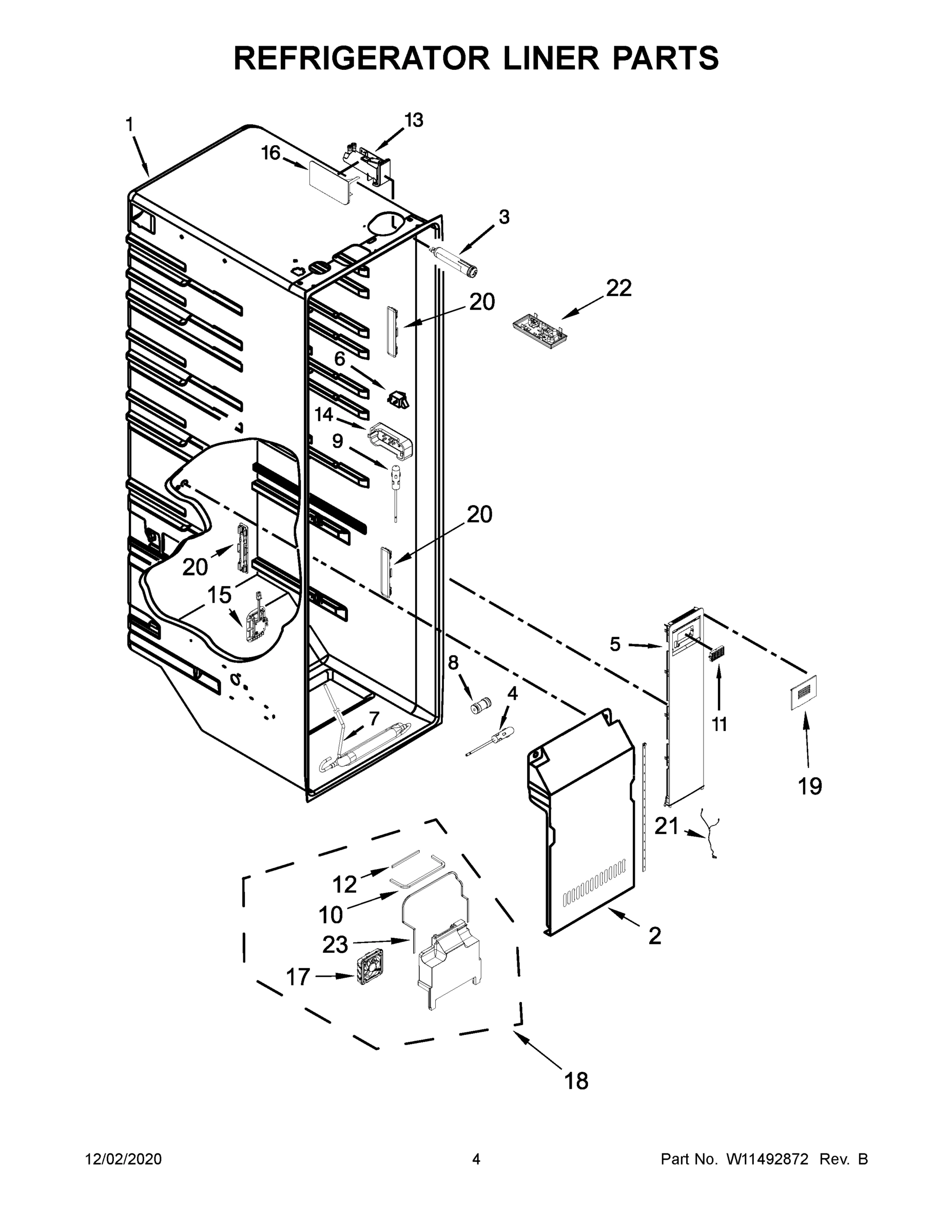 03 - REFRIGERATOR LINER PARTS