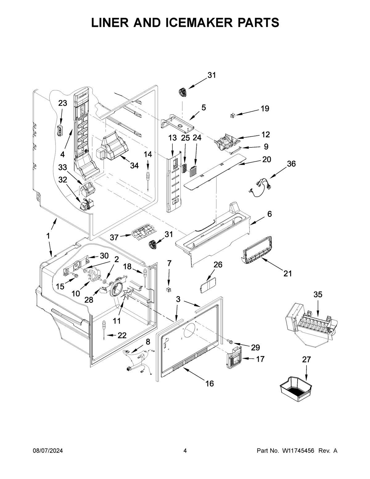 03 - LINER AND ICEMAKER PARTS