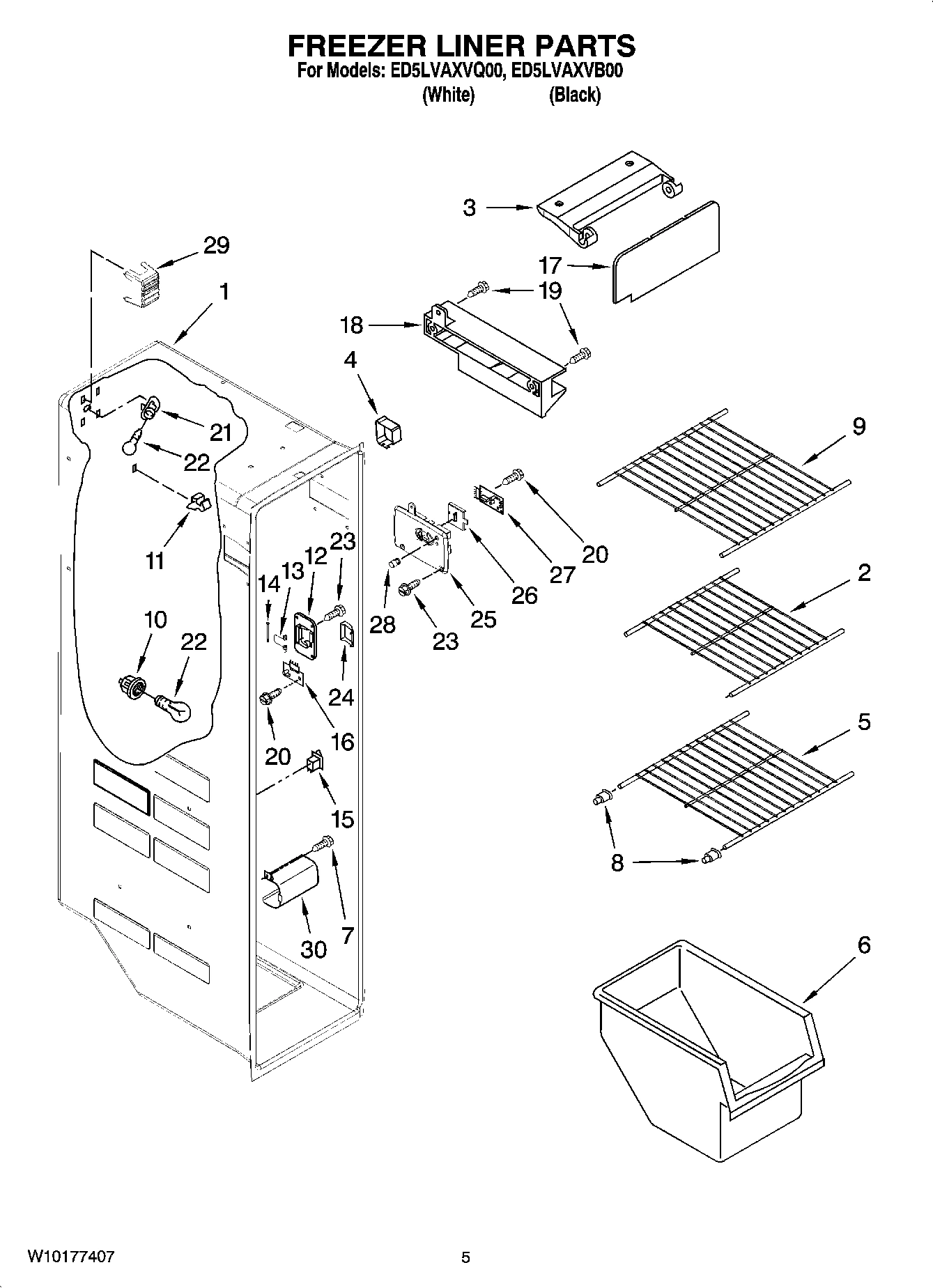 04 - FREEZER LINER PARTS