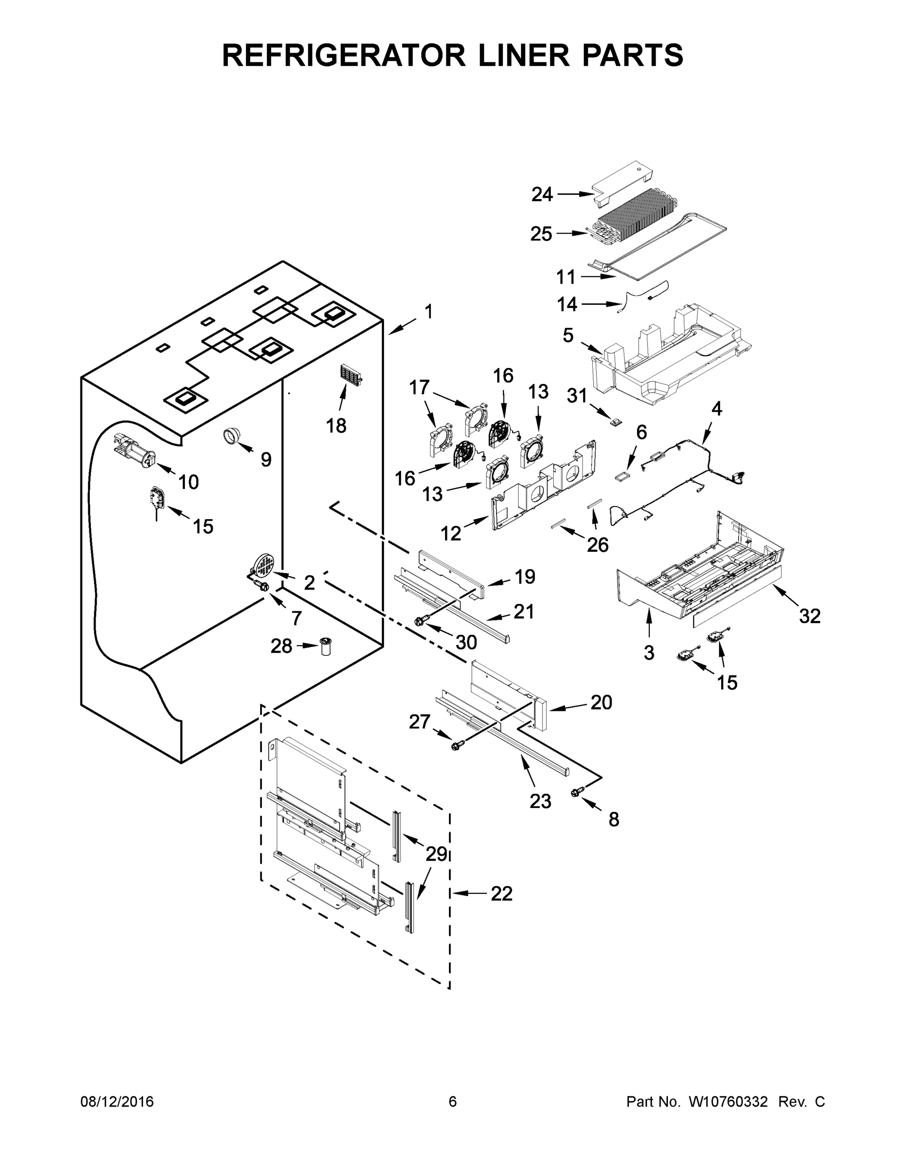 04 - REFRIGERATOR LINER PARTS