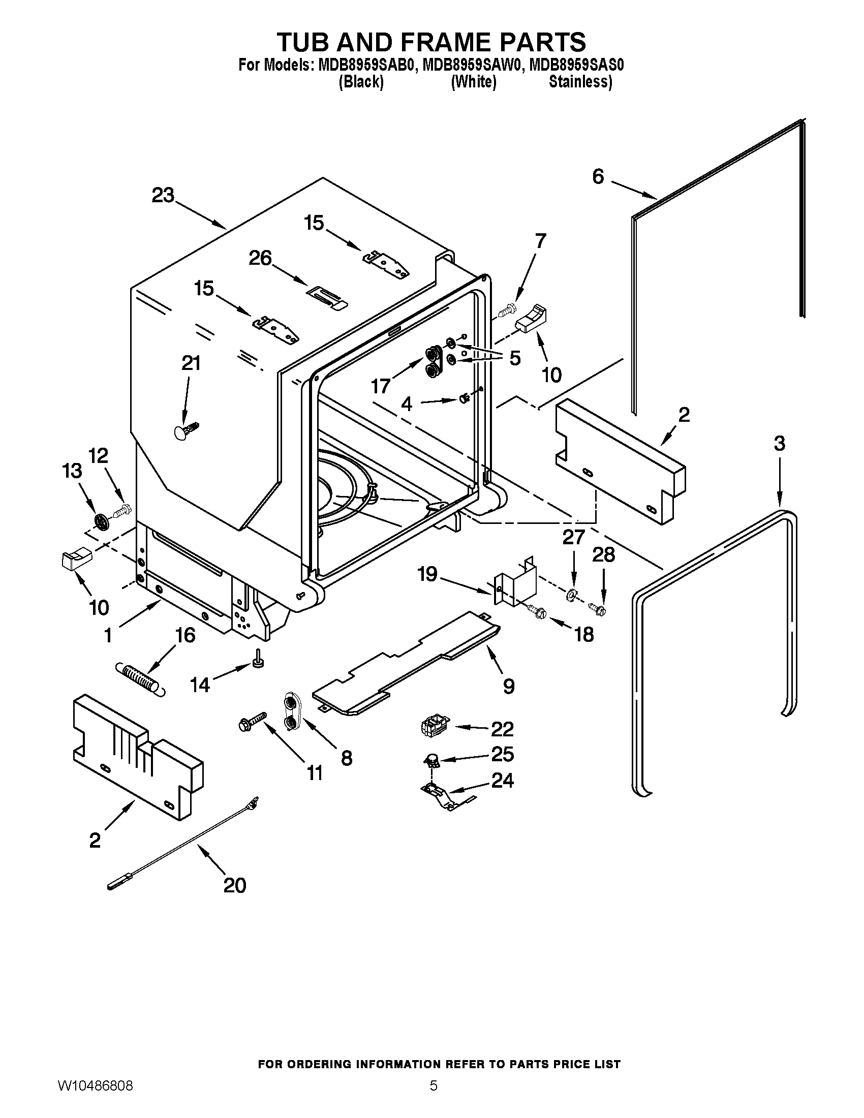 05 - TUB AND FRAME PARTS