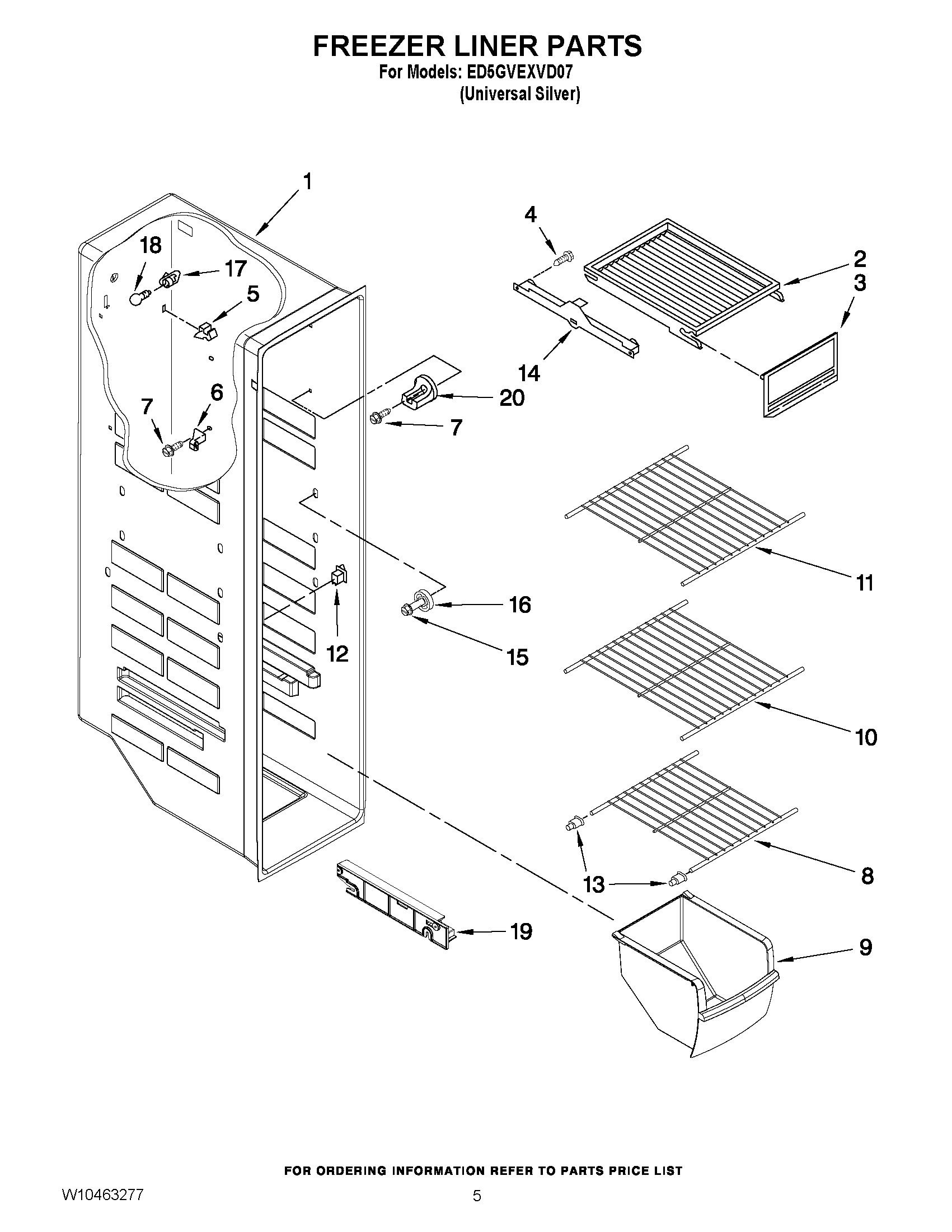 04 - FREEZER LINER PARTS