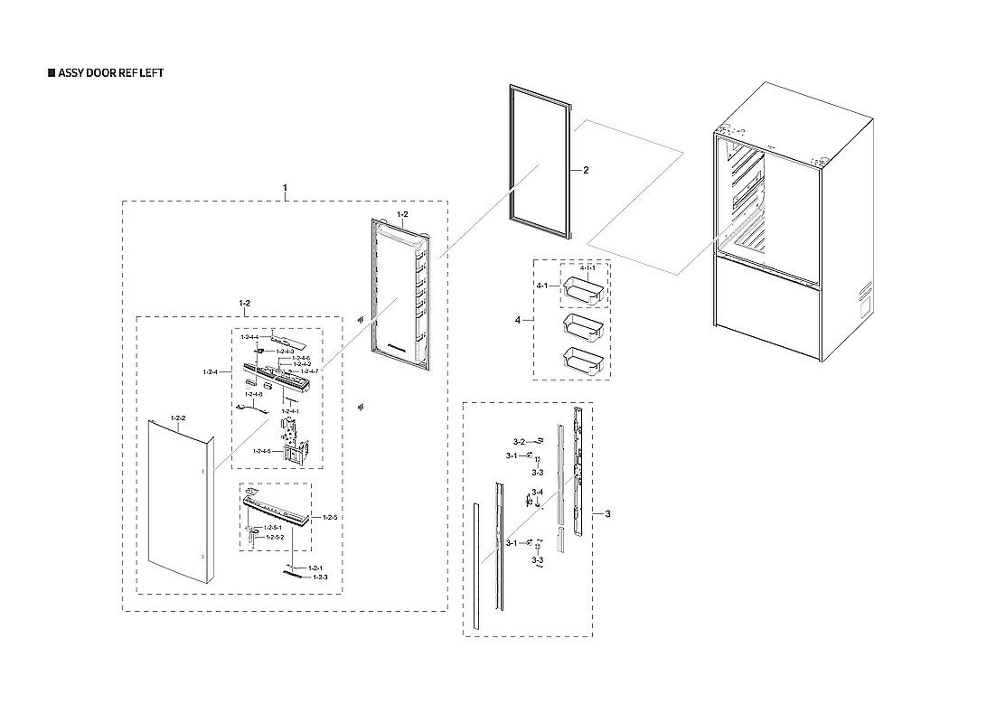 Left Refrigerator Door Parts