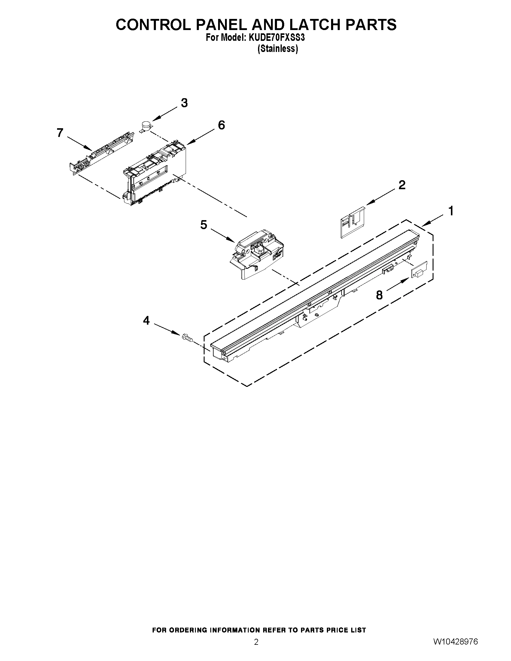 02 - CONTROL PANEL AND LATCH PARTS