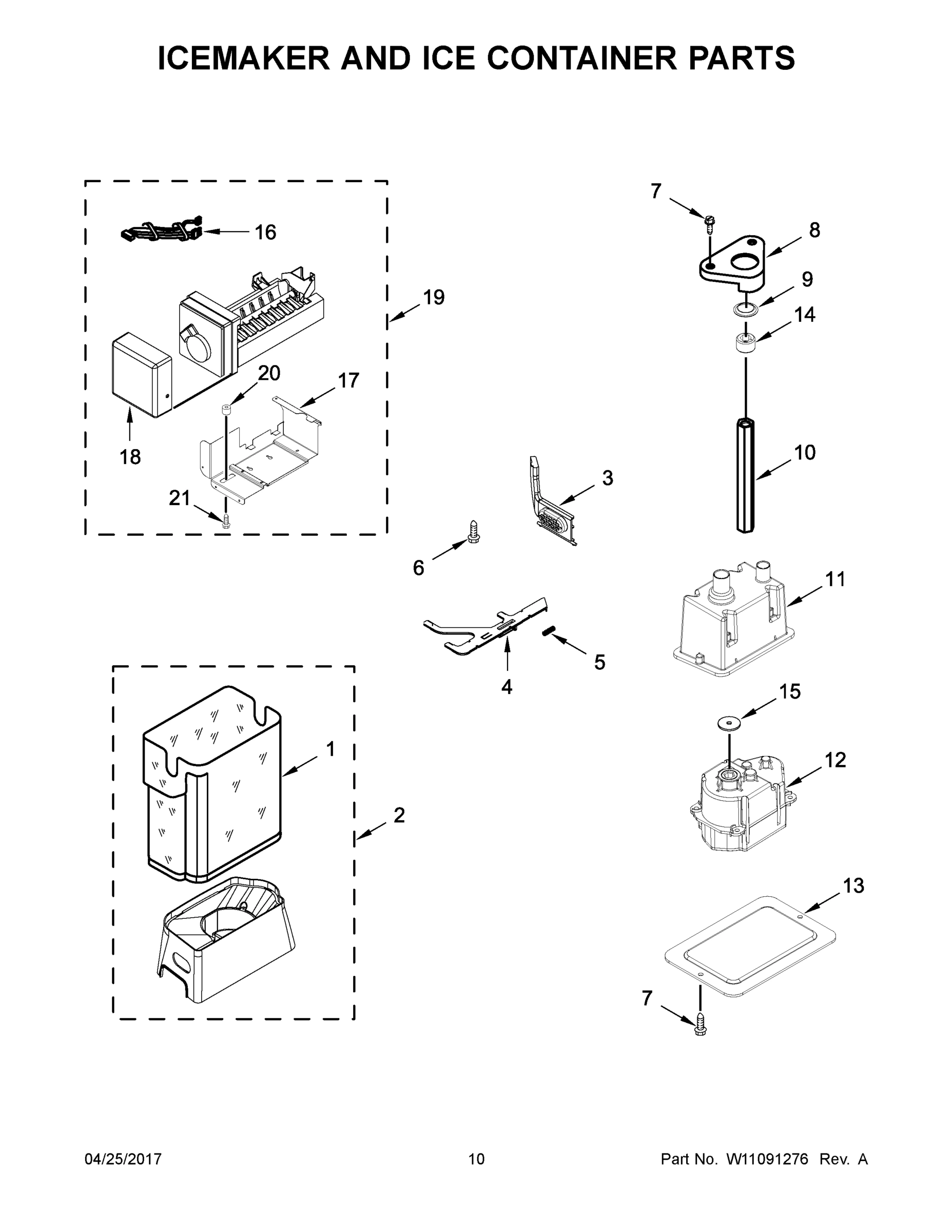 06 - ICEMAKER AND ICE CONTAINER PARTS