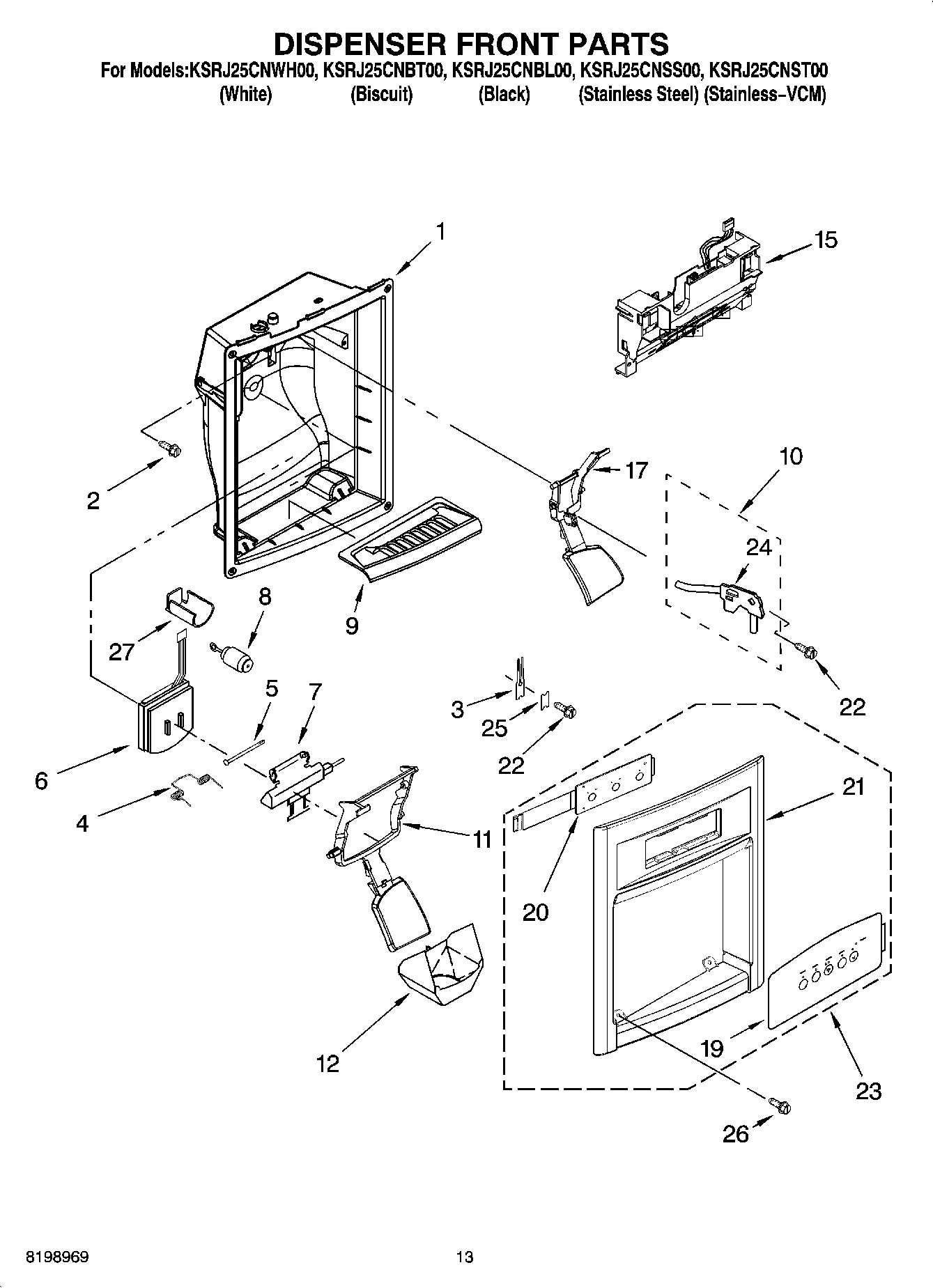08 - DISPENSER FRONT PARTS