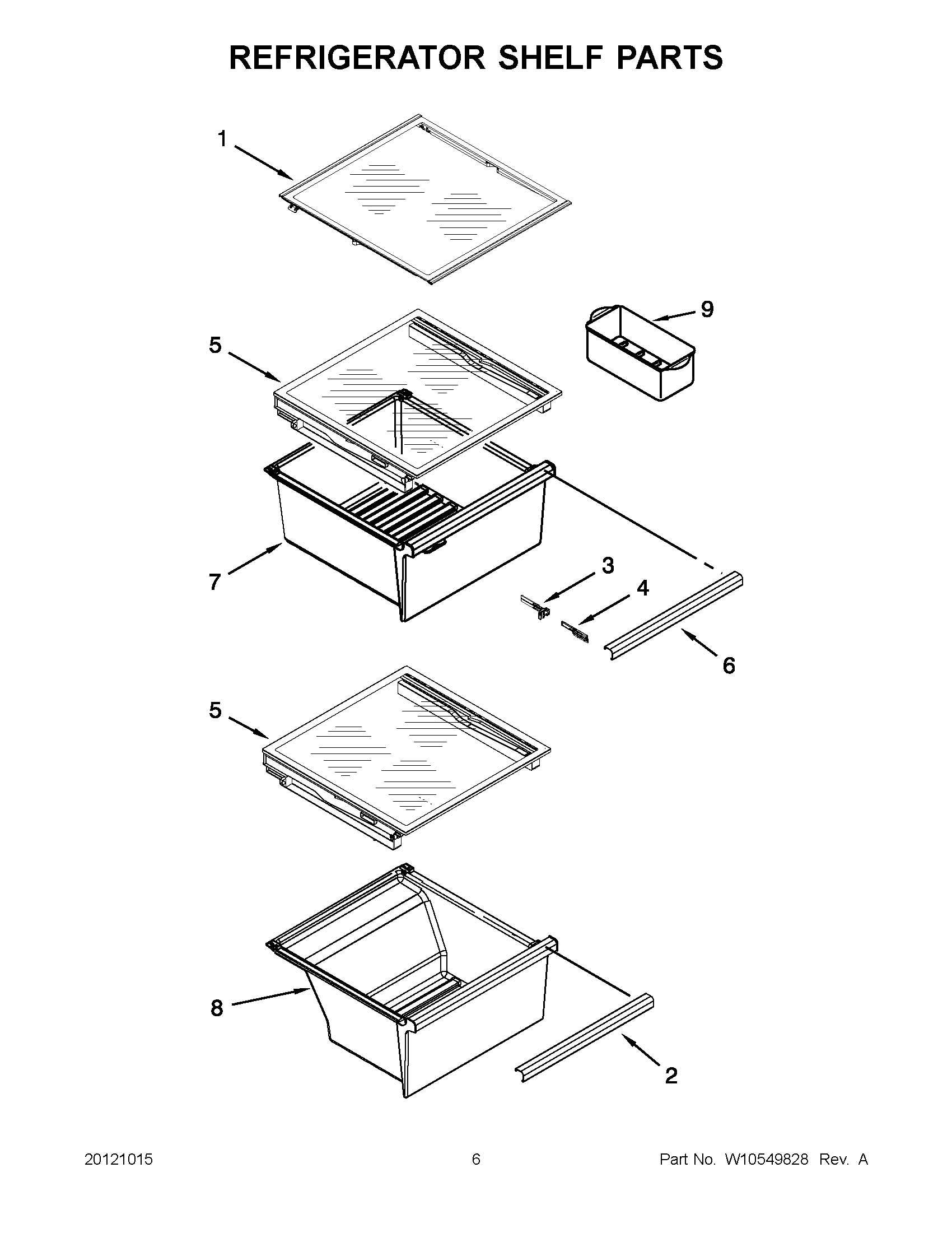 03 - REFRIGERATOR SHELF PARTS